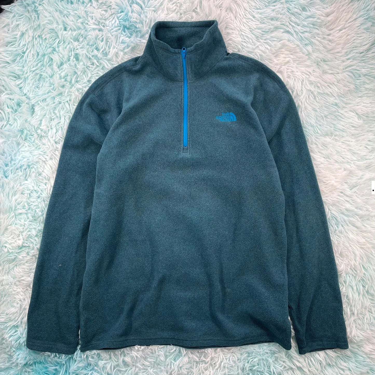 Blue The North Face 1/4 Zip Fleece - Medium