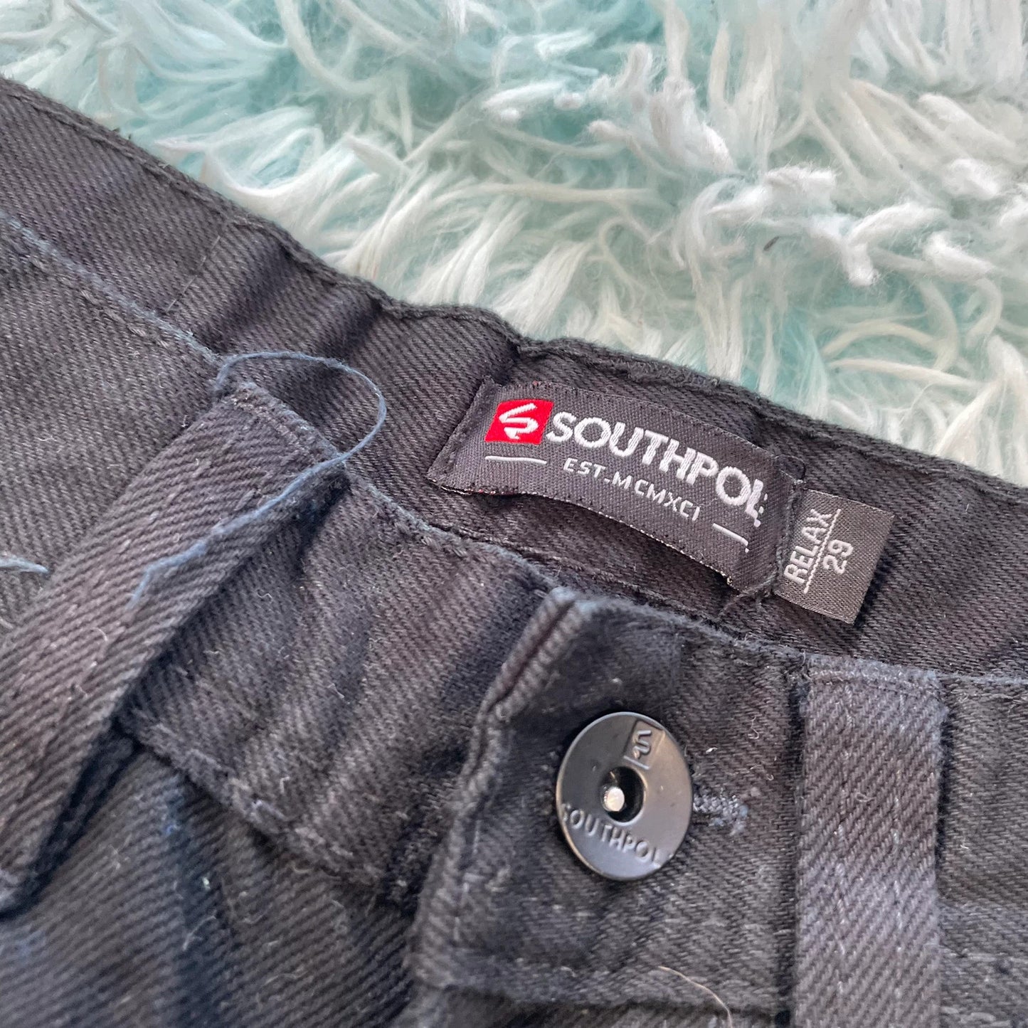 Vintage Black Southpole Jean Shorts Jorts - 29W