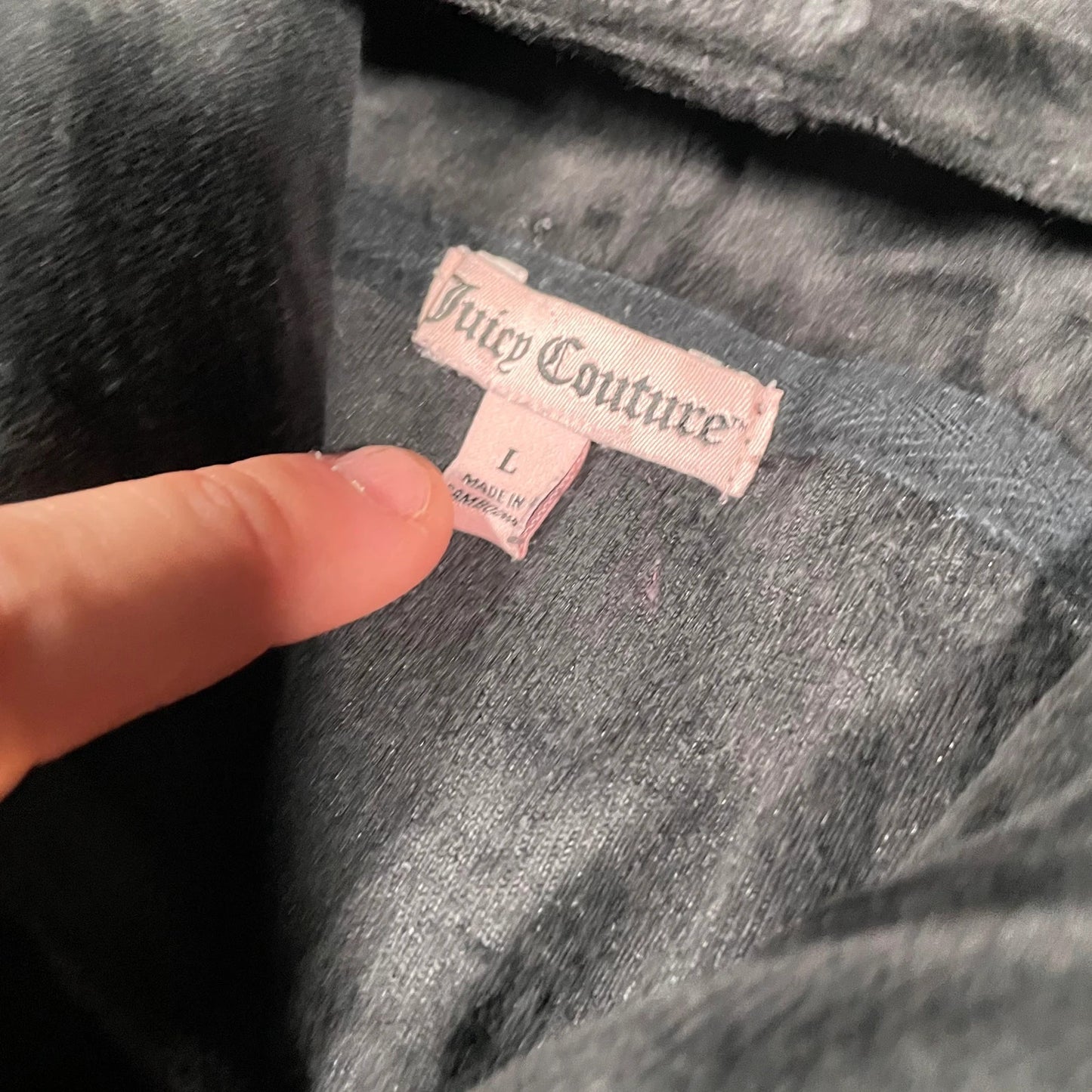 Vintage Y2K Black Juicy Couture Velour Hoodie - Large