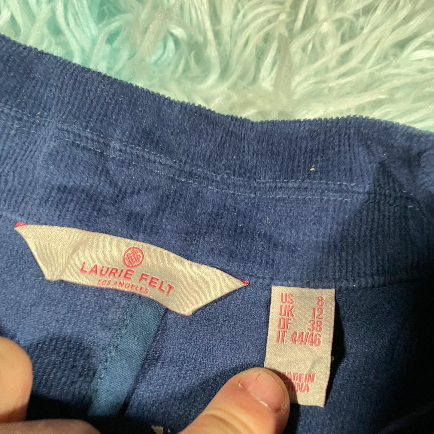 Vintage 00s Blue Corduroy Blazer Jacket - Size 12