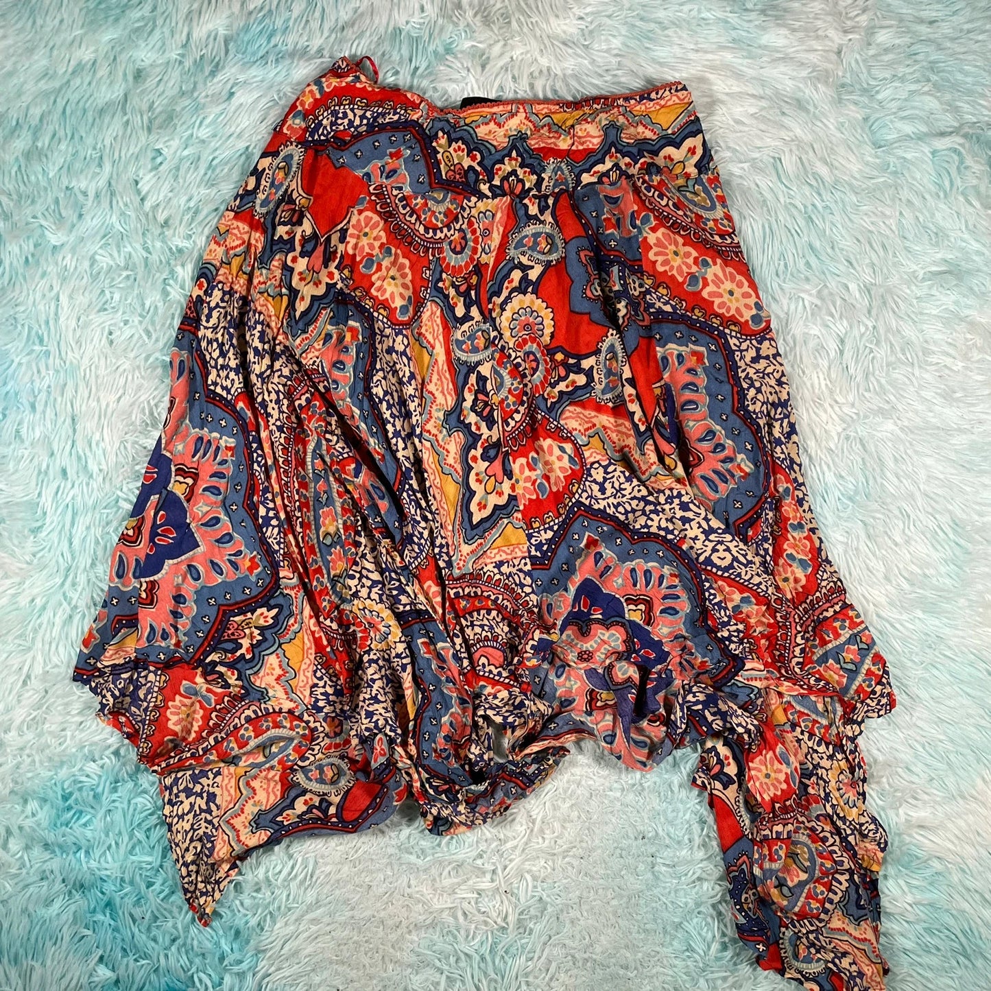 Patterned Multicoloured Flowy Skirt - Medium