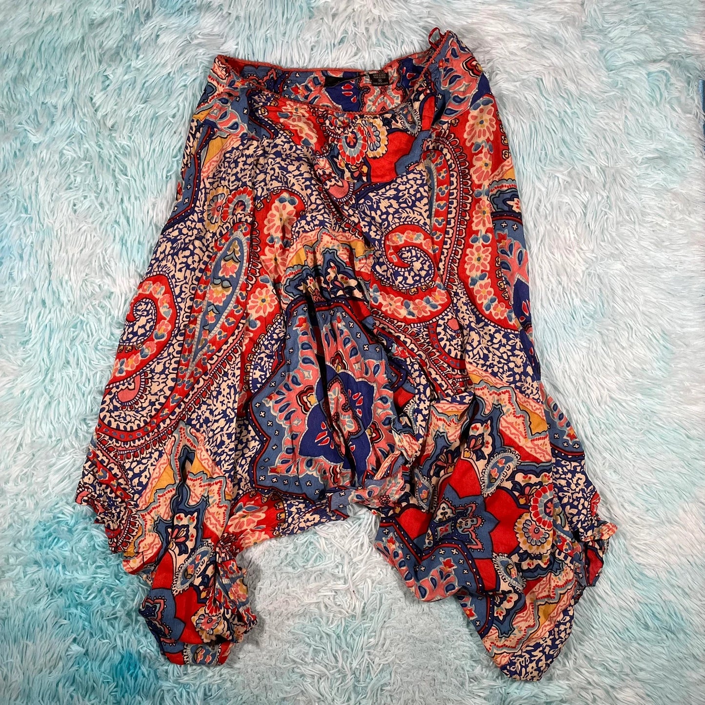 Patterned Multicoloured Flowy Skirt - Medium