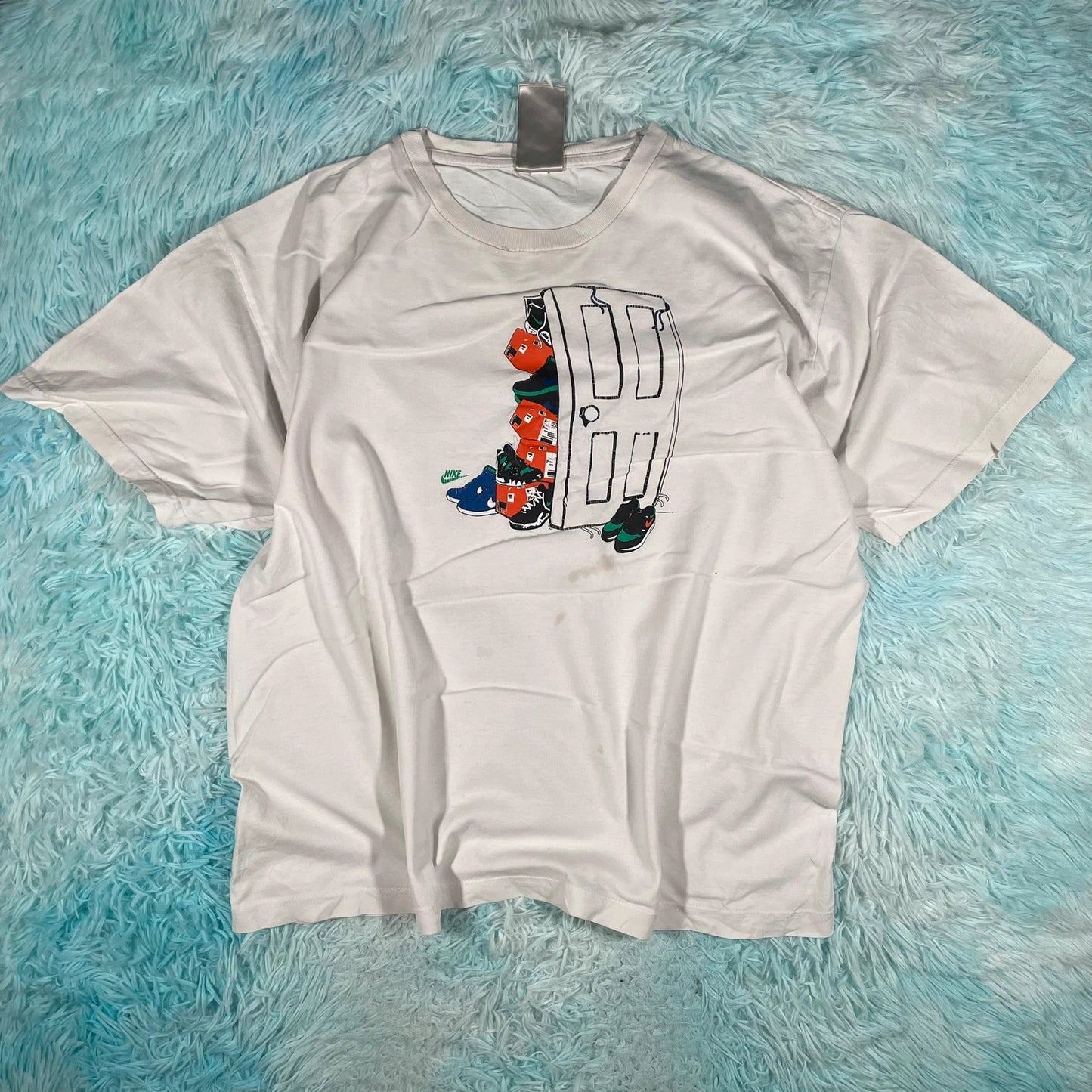 Vintage 00s White Nike Graphic T Shirt - XL