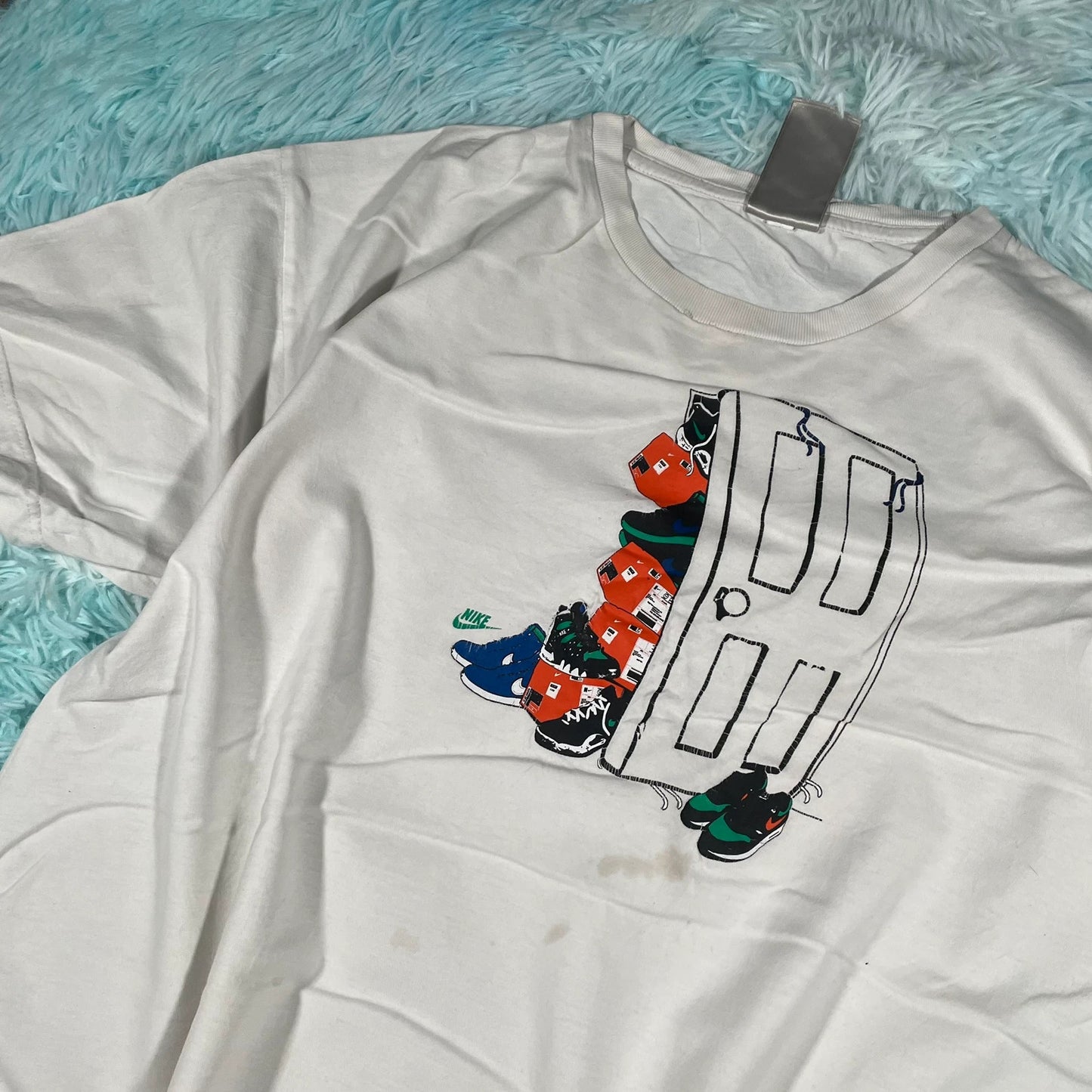 Vintage 00s White Nike Graphic T Shirt - XL