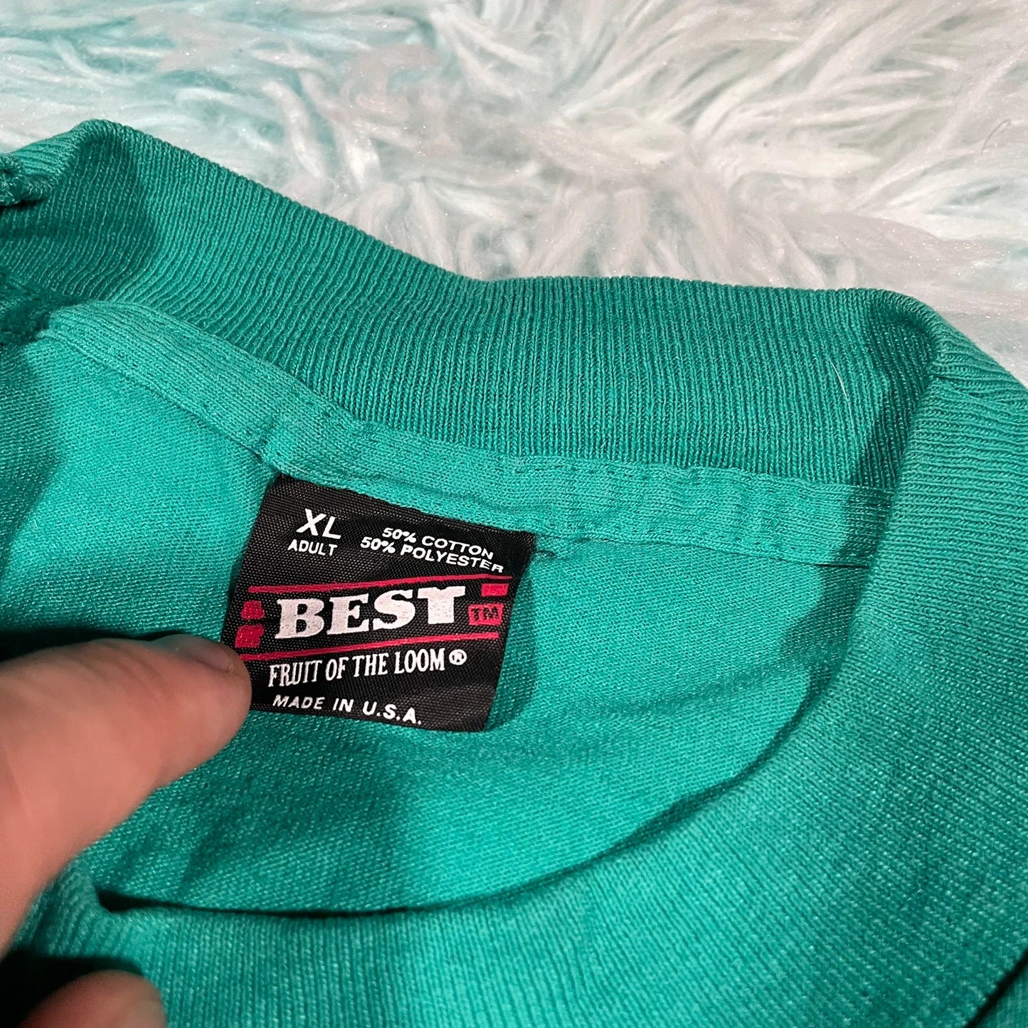 Vintage 90s Turquoise Ice Skating Graphic T Shirt - XL