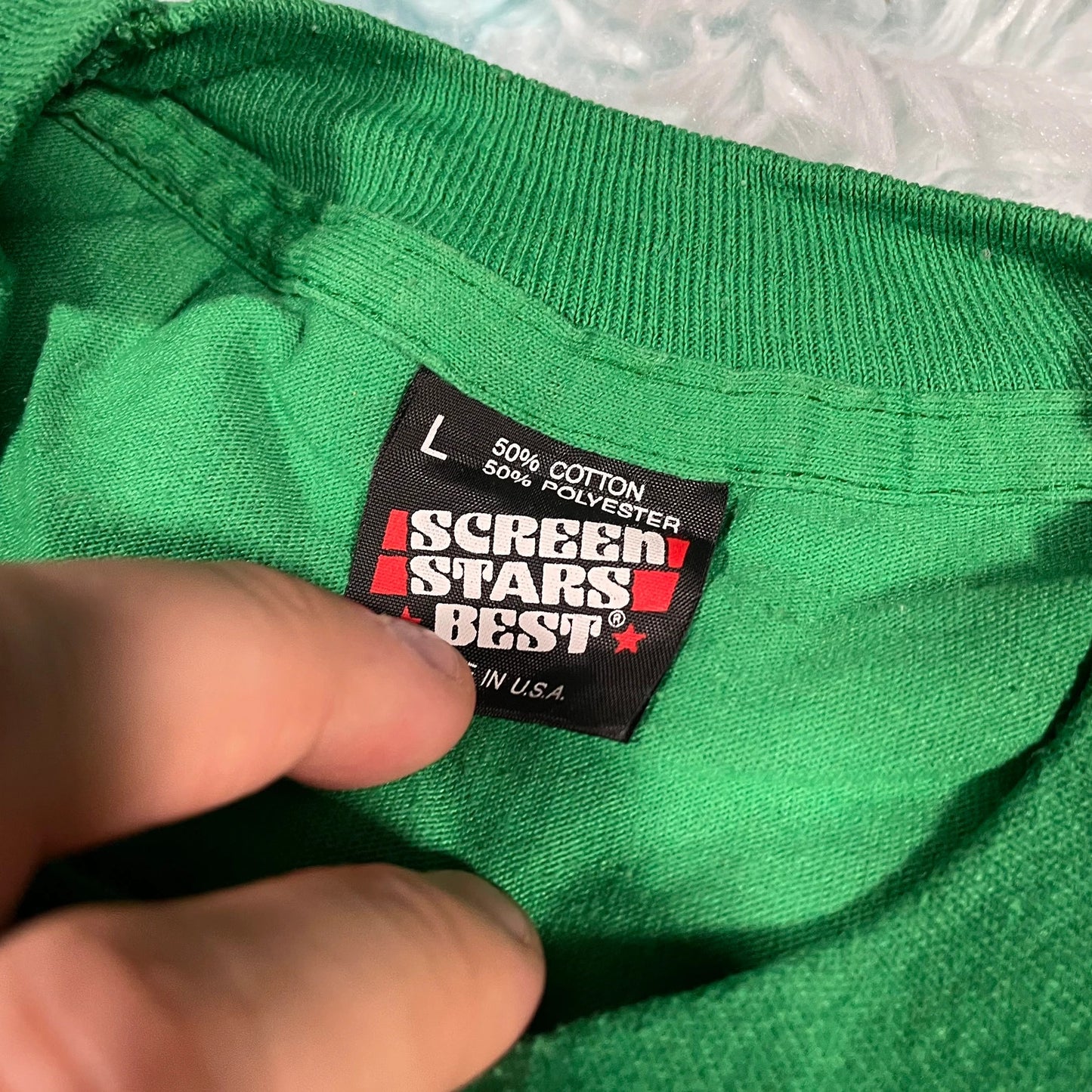 Vintage 90s Green Black History Graphic T Shirt - Large