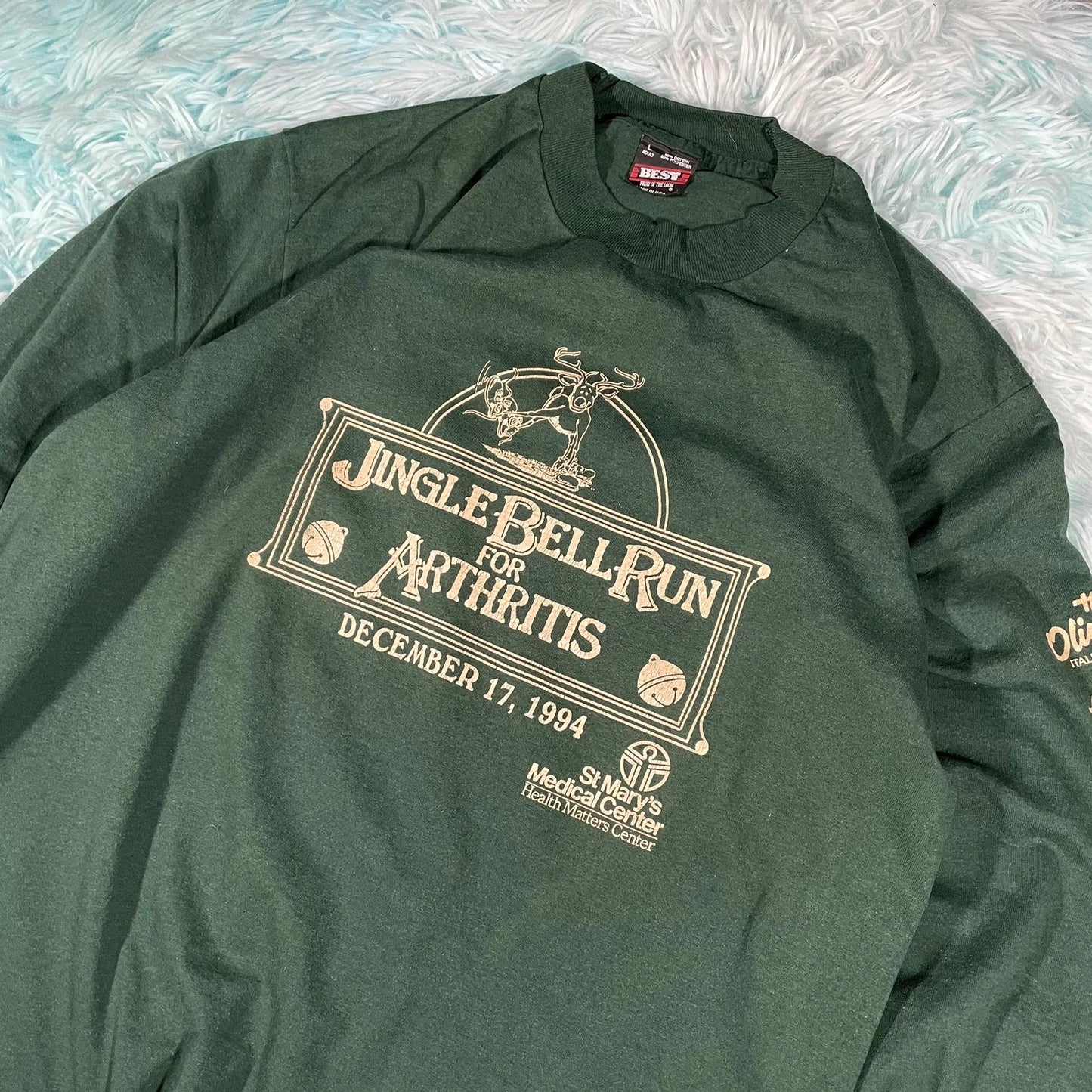 Vintage 90s 1994 Jingle Bell Run Graphic T shirt - Large