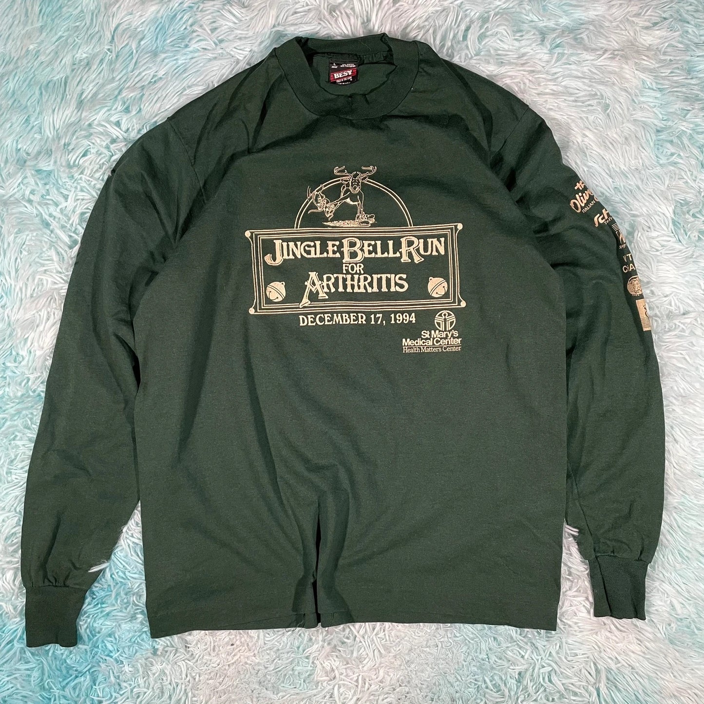 Vintage 90s 1994 Jingle Bell Run Graphic T shirt - Large