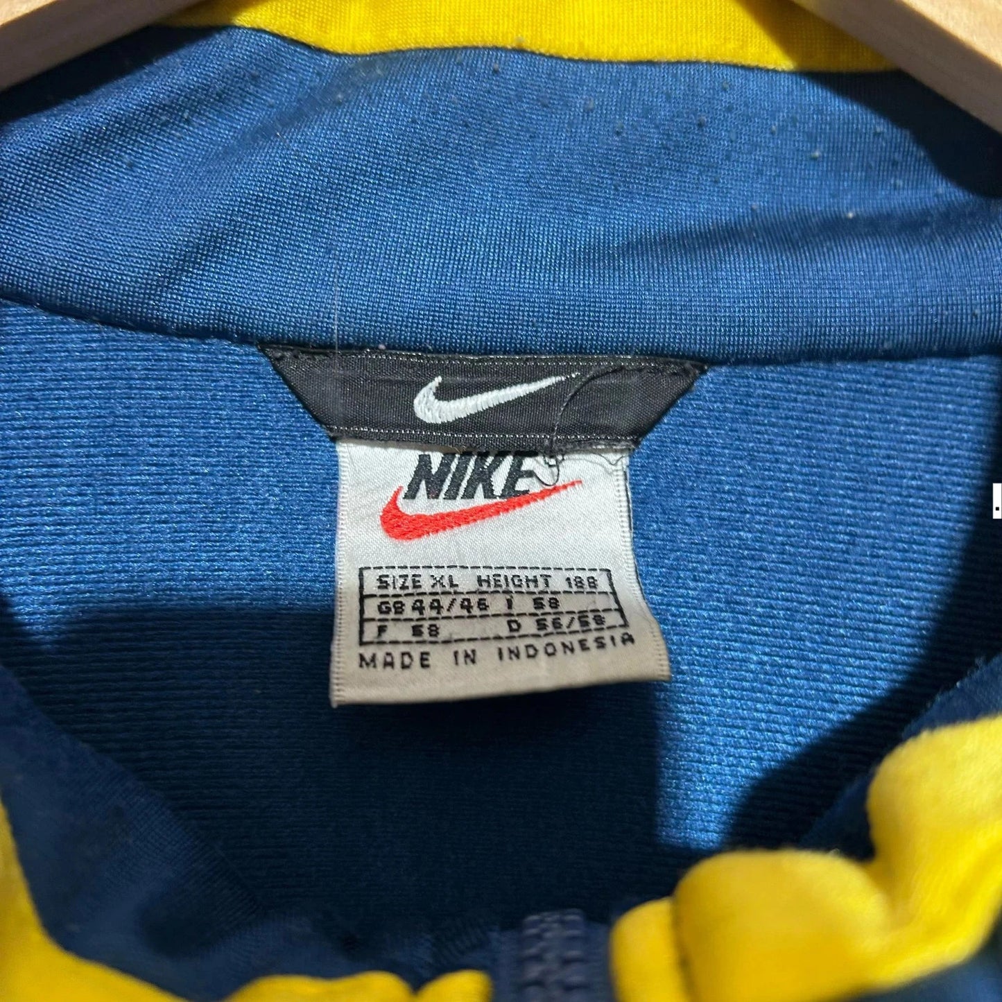 Vintage 90s Navy & Yellow Nike Track Jacket Spellout - XL