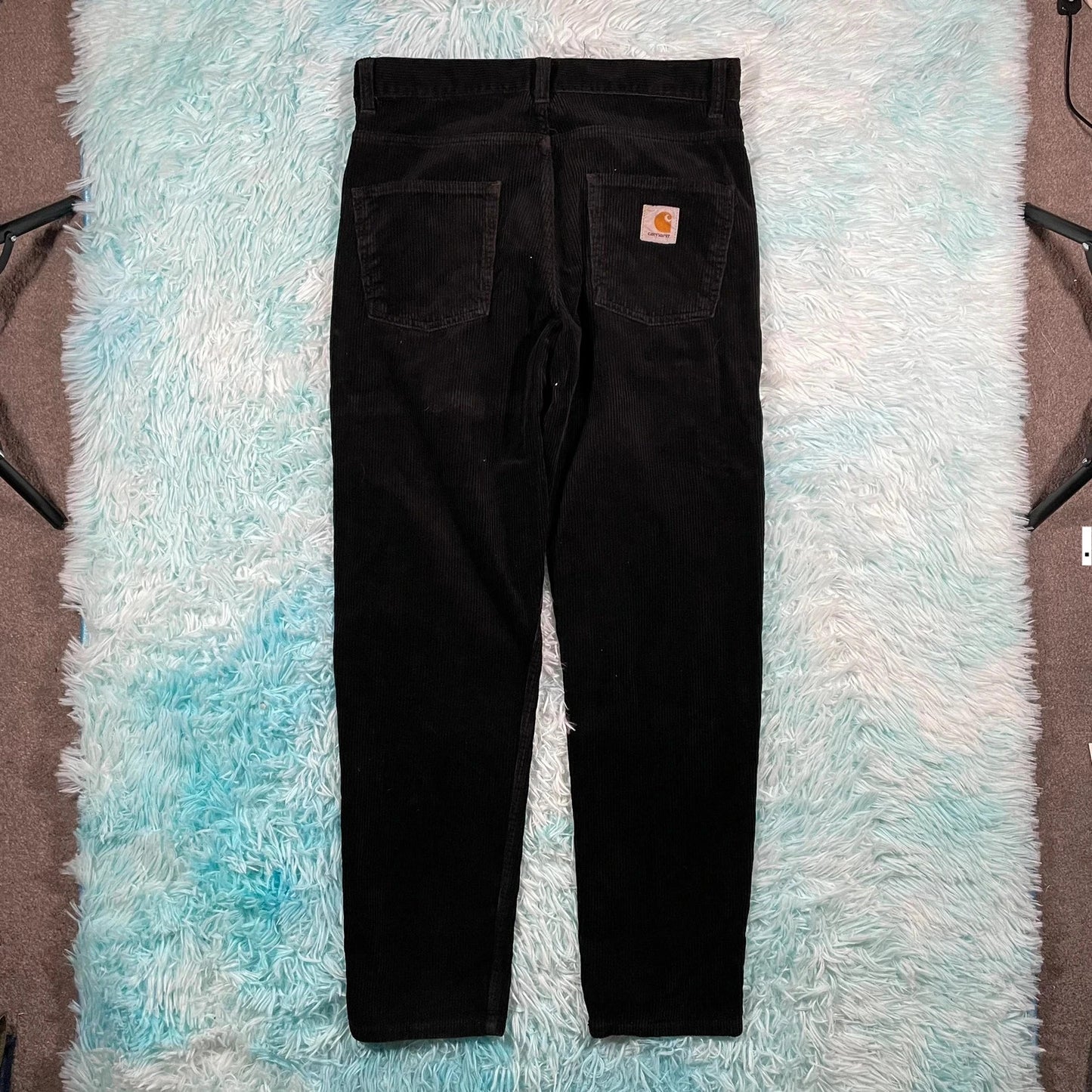 Black Carhartt Corduroy Trousers Newel Pant - 30W 32L