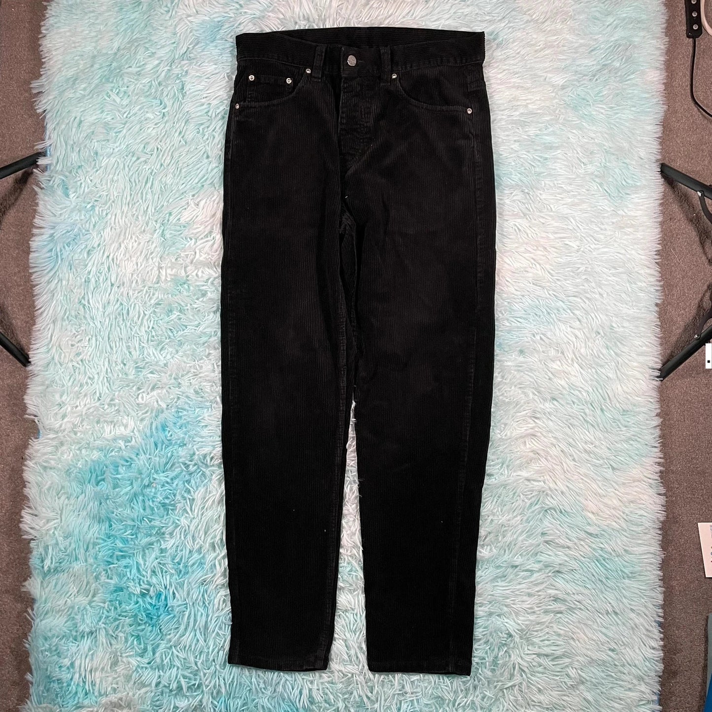 Black Carhartt Corduroy Trousers Newel Pant - 30W 32L