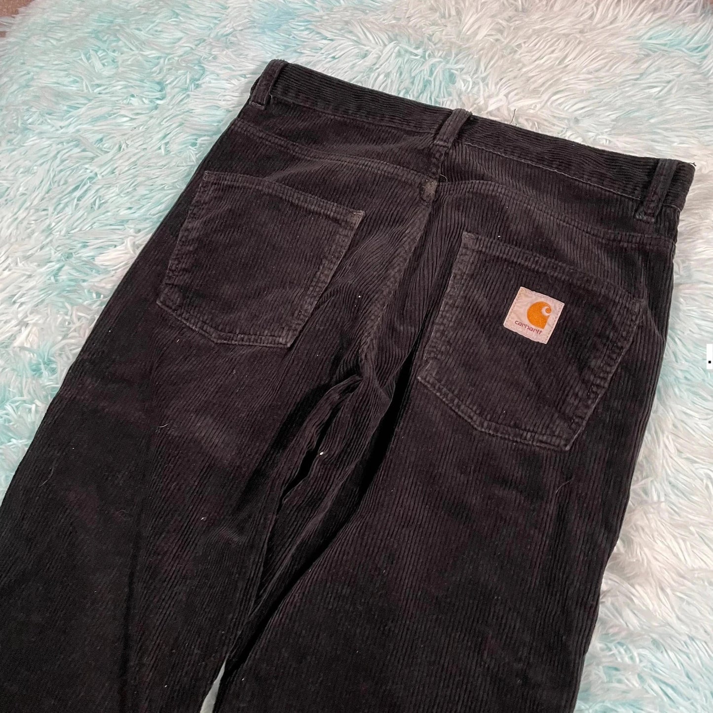 Black Carhartt Corduroy Trousers Newel Pant - 30W 32L