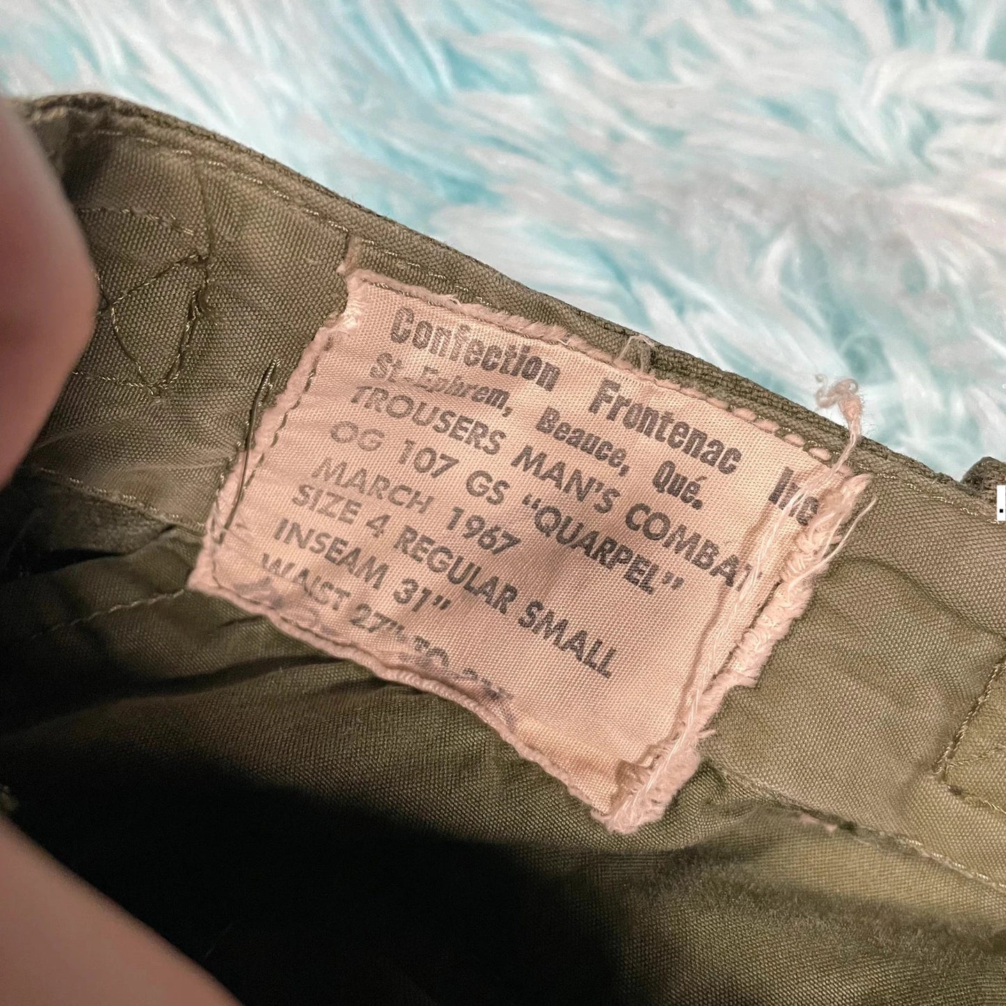 True Vintage 1967 60s Khaki Miltary Combat Trousers - 27W 31L