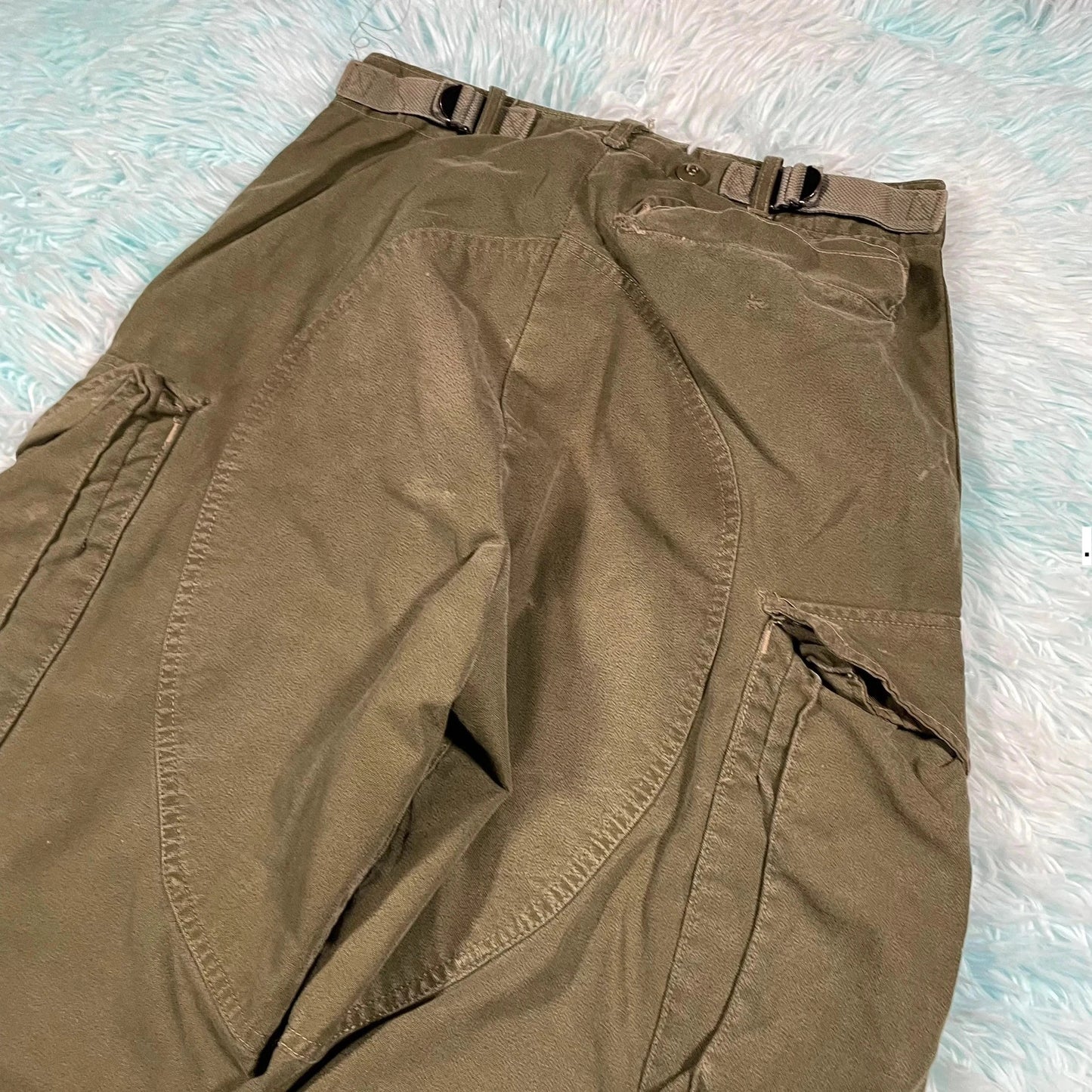 True Vintage 1967 60s Khaki Miltary Combat Trousers - 27W 31L