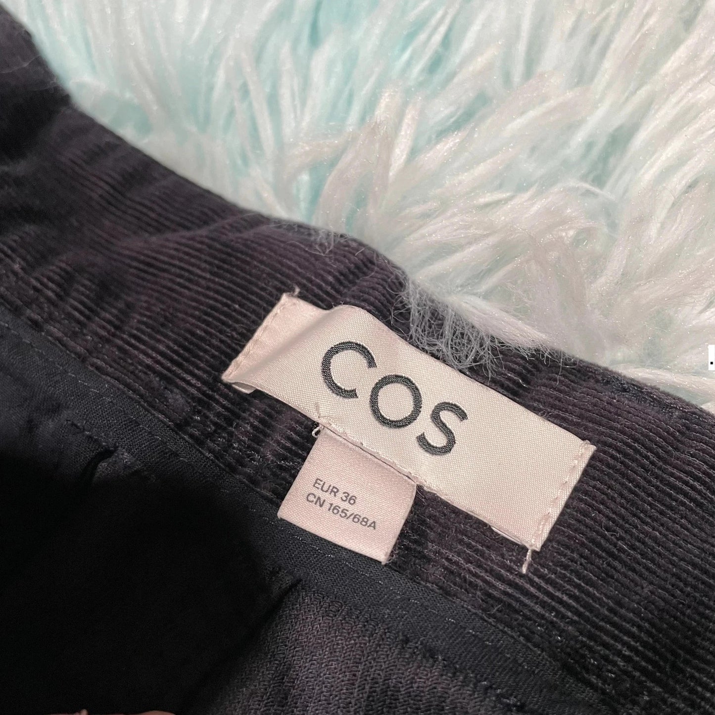 Navy Cos Corduroy Trousers - Size 8