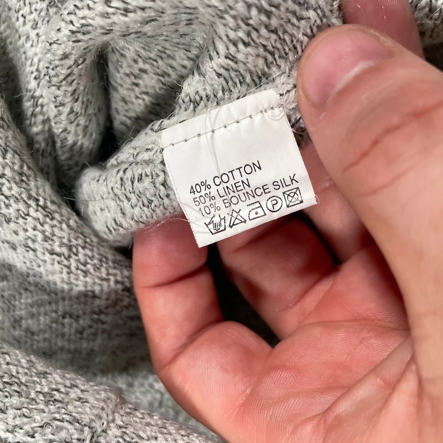 Vintage 00s Grey Linen Full Zip Jumper - Size 10