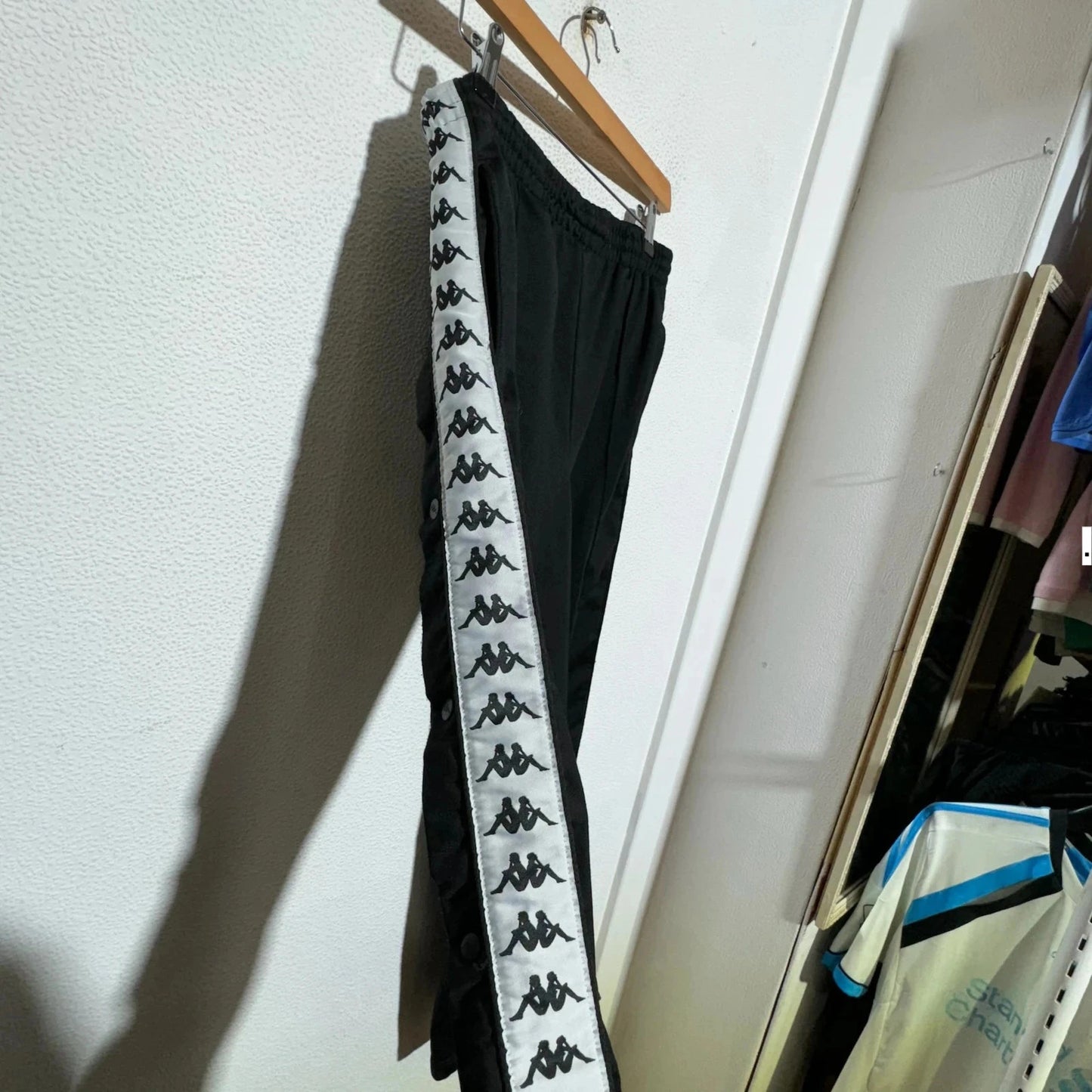 Black Kappa Tracksuit Bottoms Taped - Small