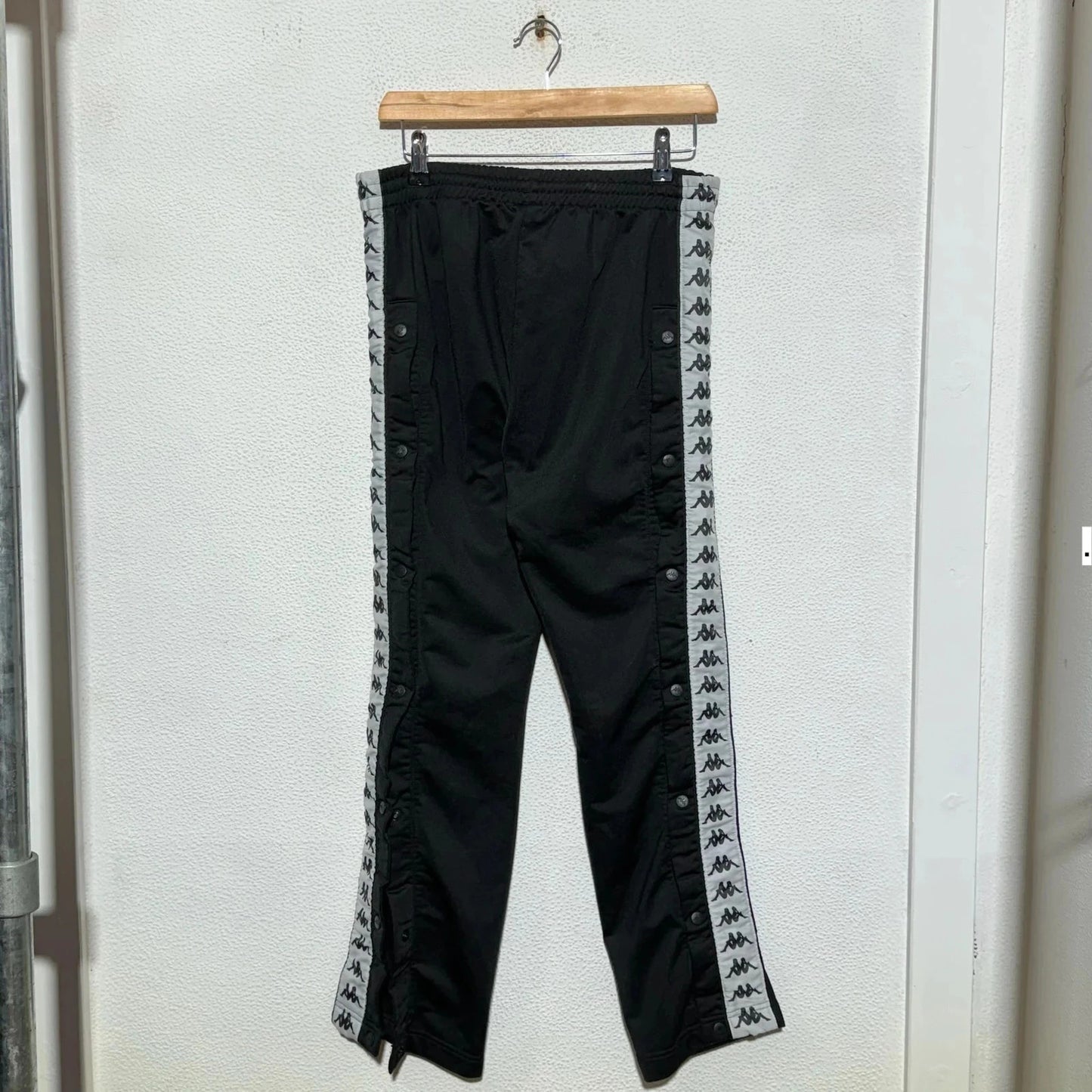 Black Kappa Tracksuit Bottoms Taped - Small