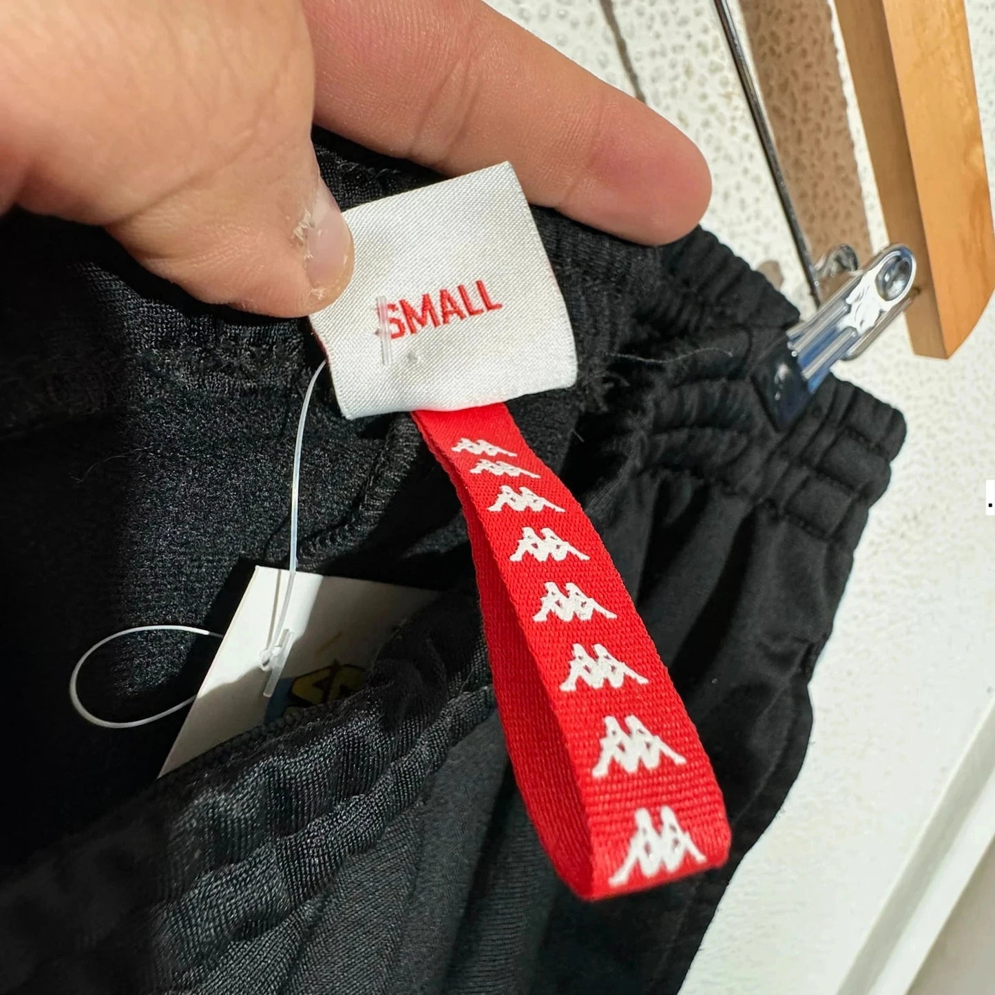 Black Kappa Tracksuit Bottoms Taped - Small