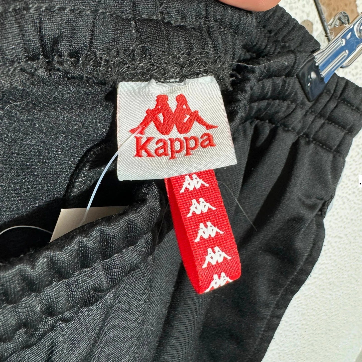 Black Kappa Tracksuit Bottoms Taped - Small