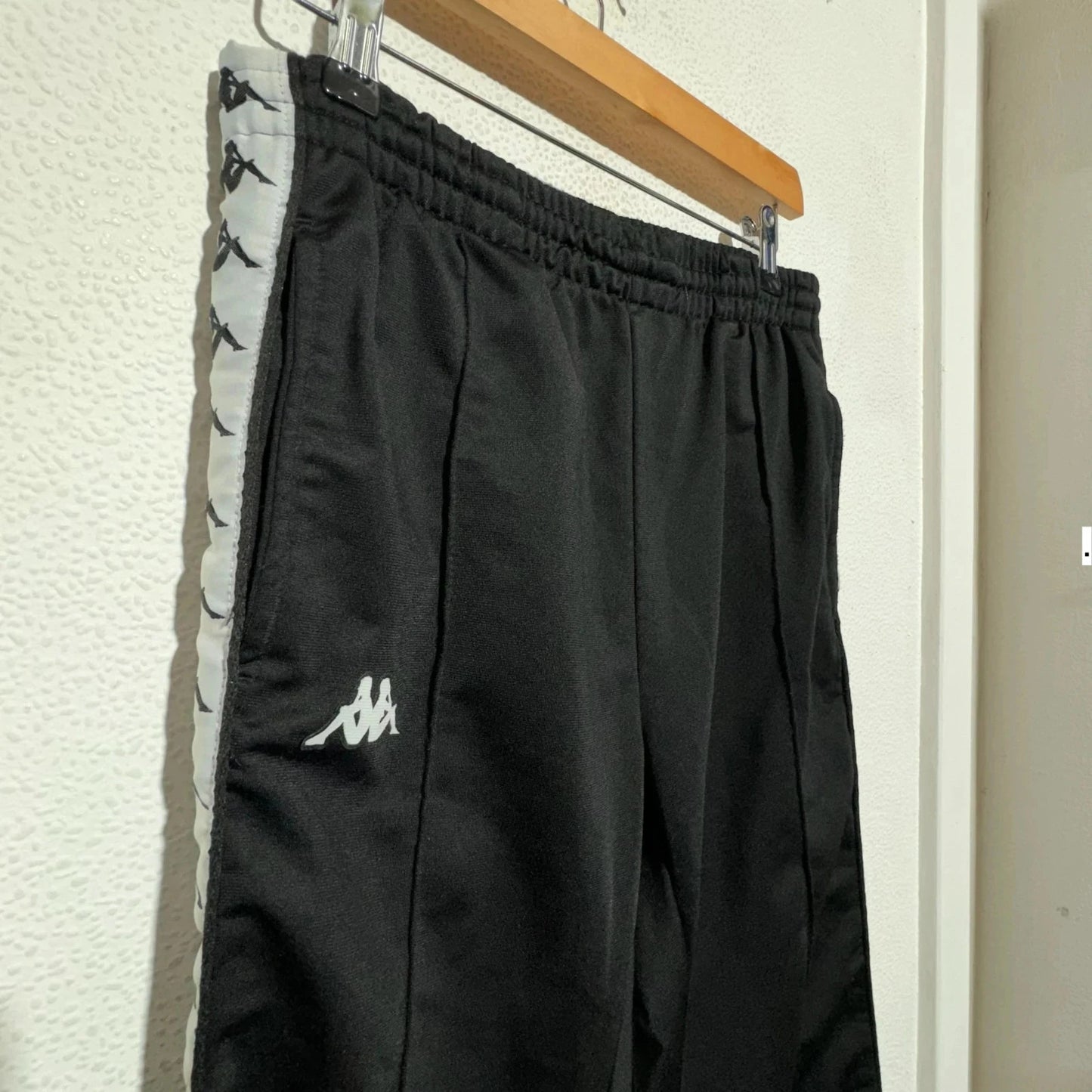 Black Kappa Tracksuit Bottoms Taped - Small