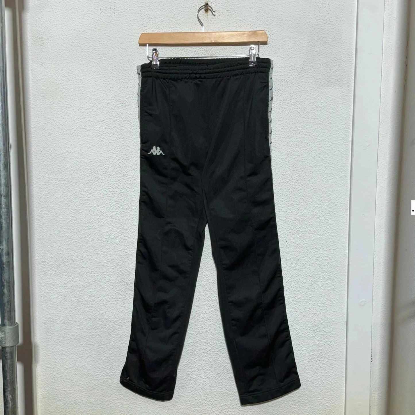Black Kappa Tracksuit Bottoms Taped - Small