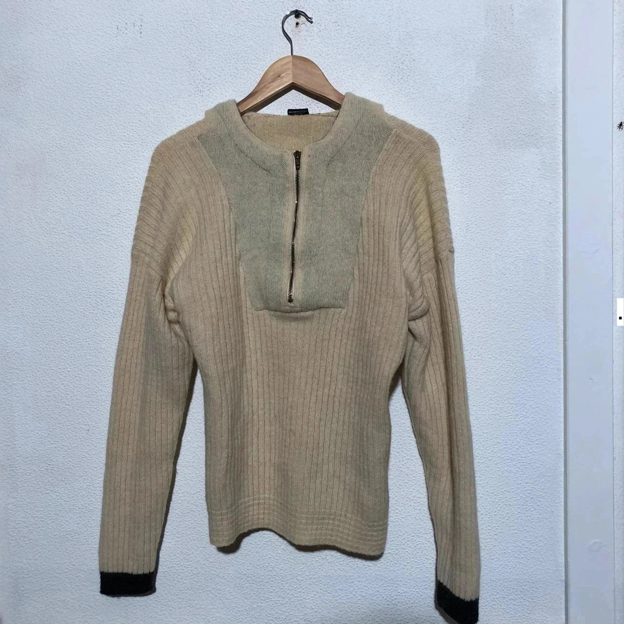 Vintage 90s Cream CP Company 1/4 Zip Wool Jumper Mossimo Osti - Small