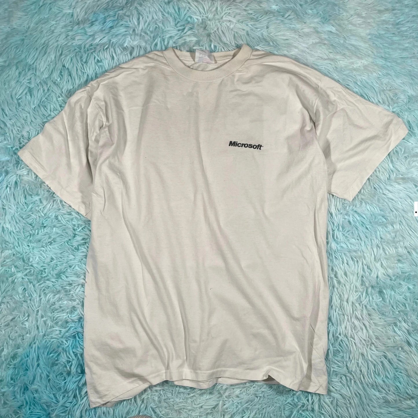 Vintage 90s White Microsoft Tech Graphic T Shirt - XL