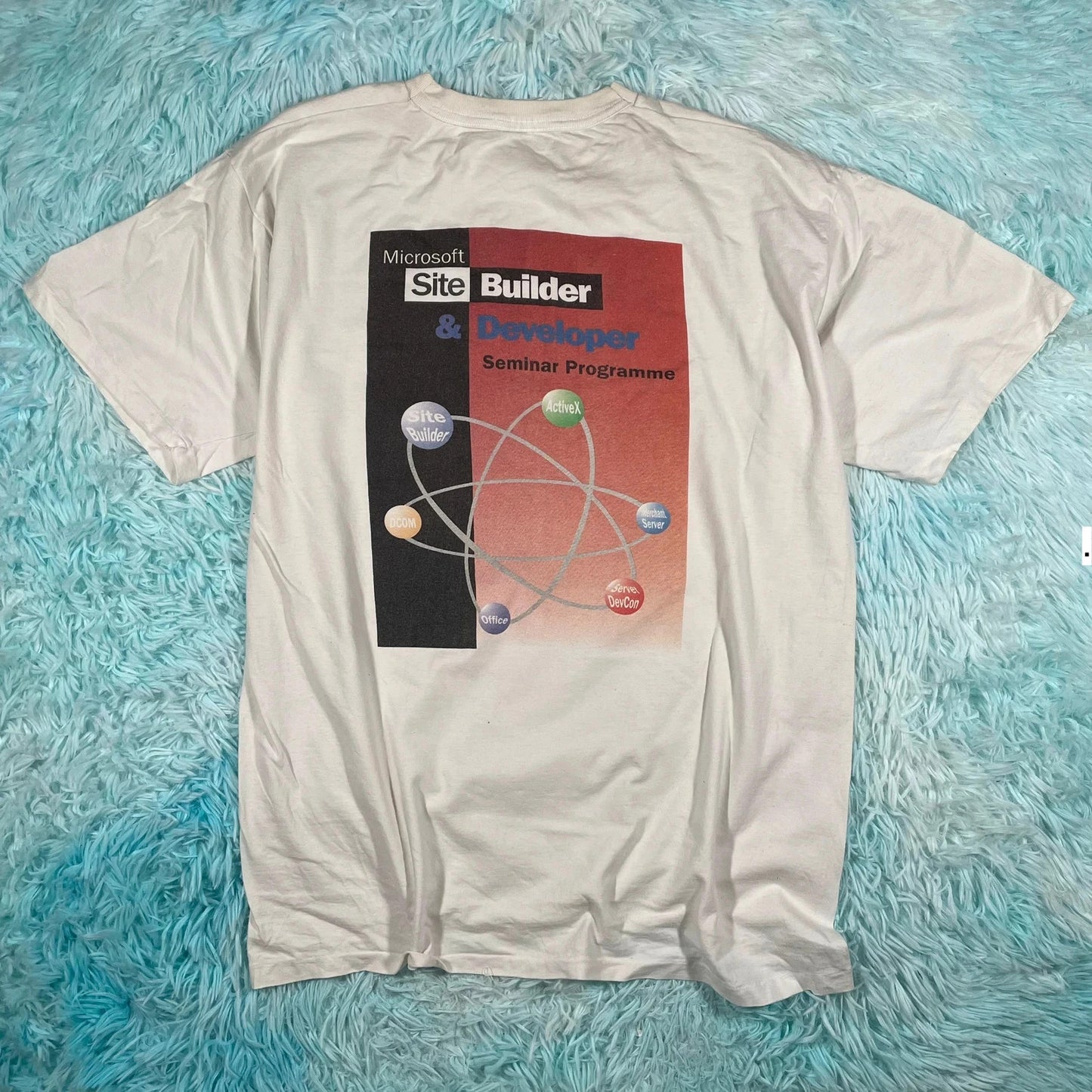 Vintage 90s White Microsoft Tech Graphic T Shirt - XL