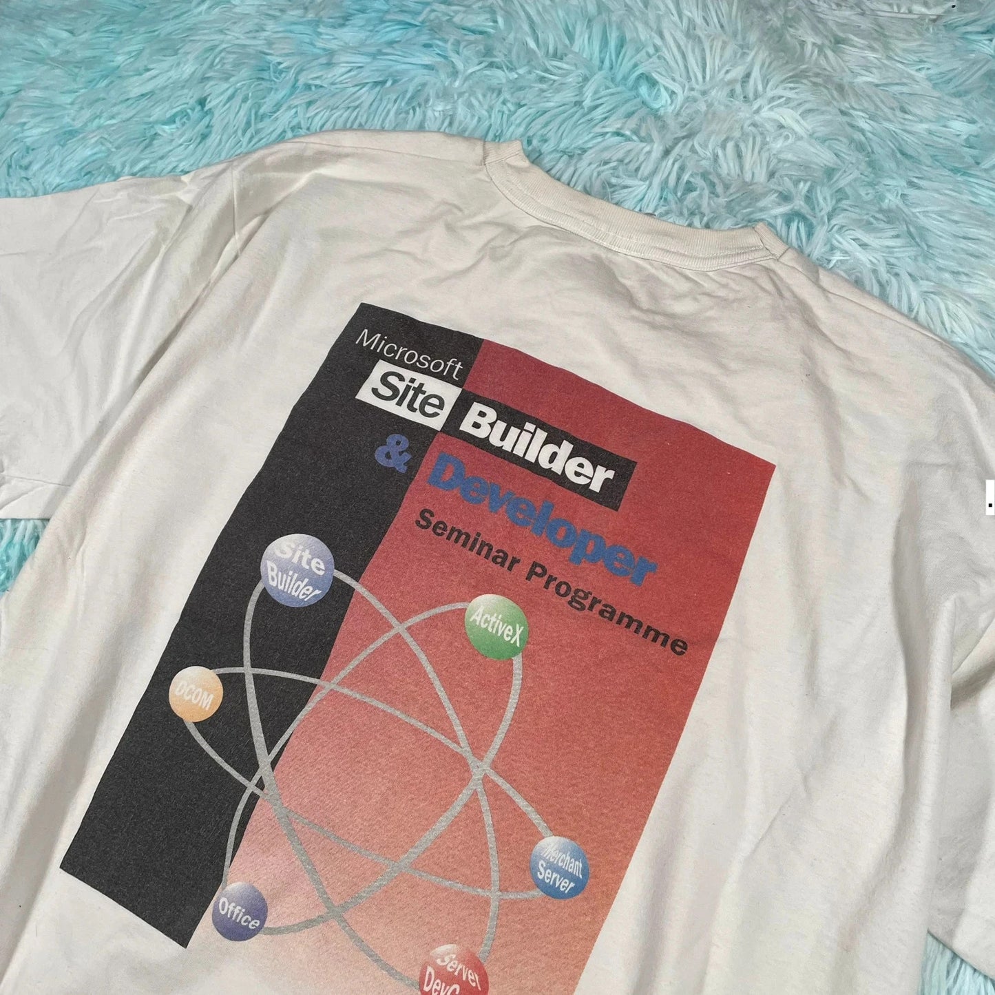 Vintage 90s White Microsoft Tech Graphic T Shirt - XL