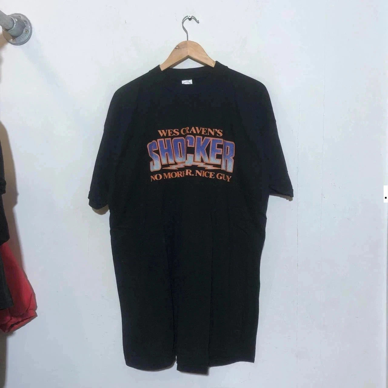 Vintage 90s black Wes Craven's Shocker movie promo t shirt