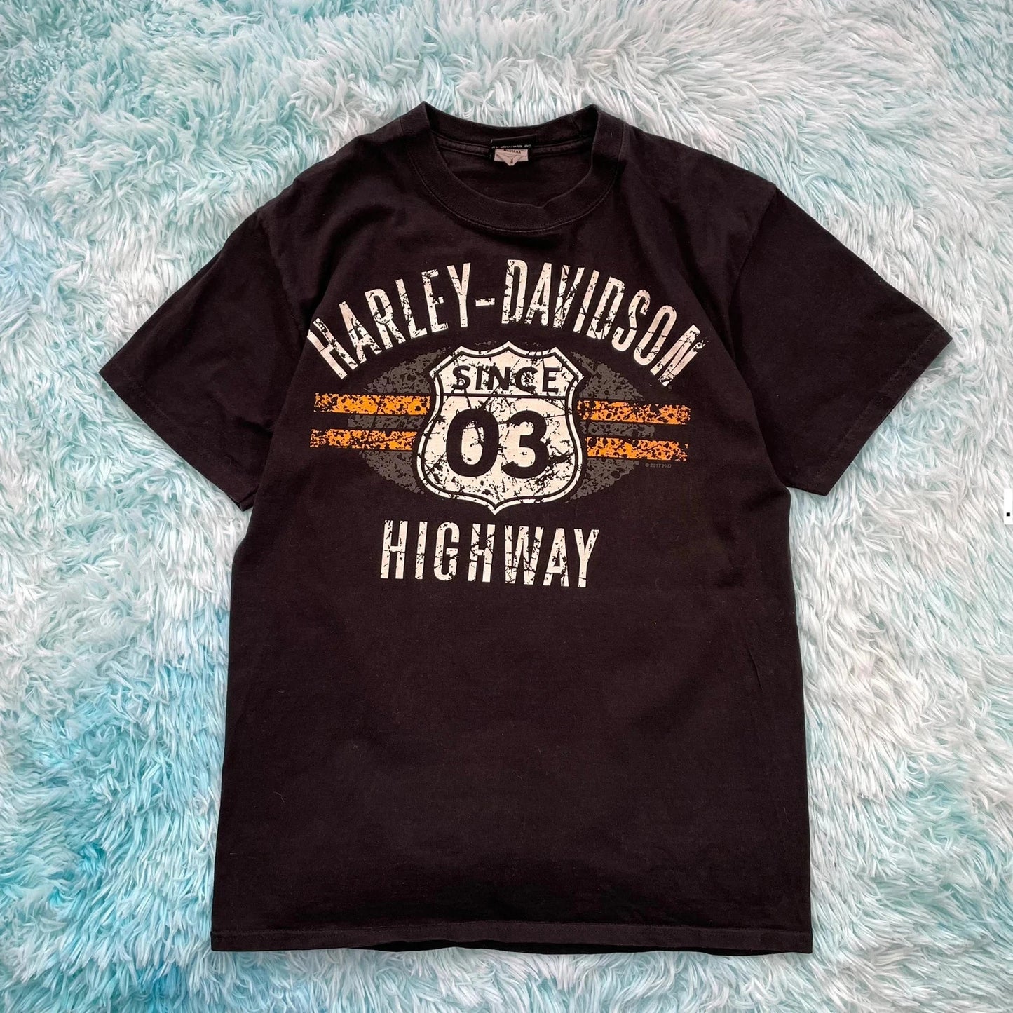 Vintage Black Harley Davidson Biker T Shirt - Medium