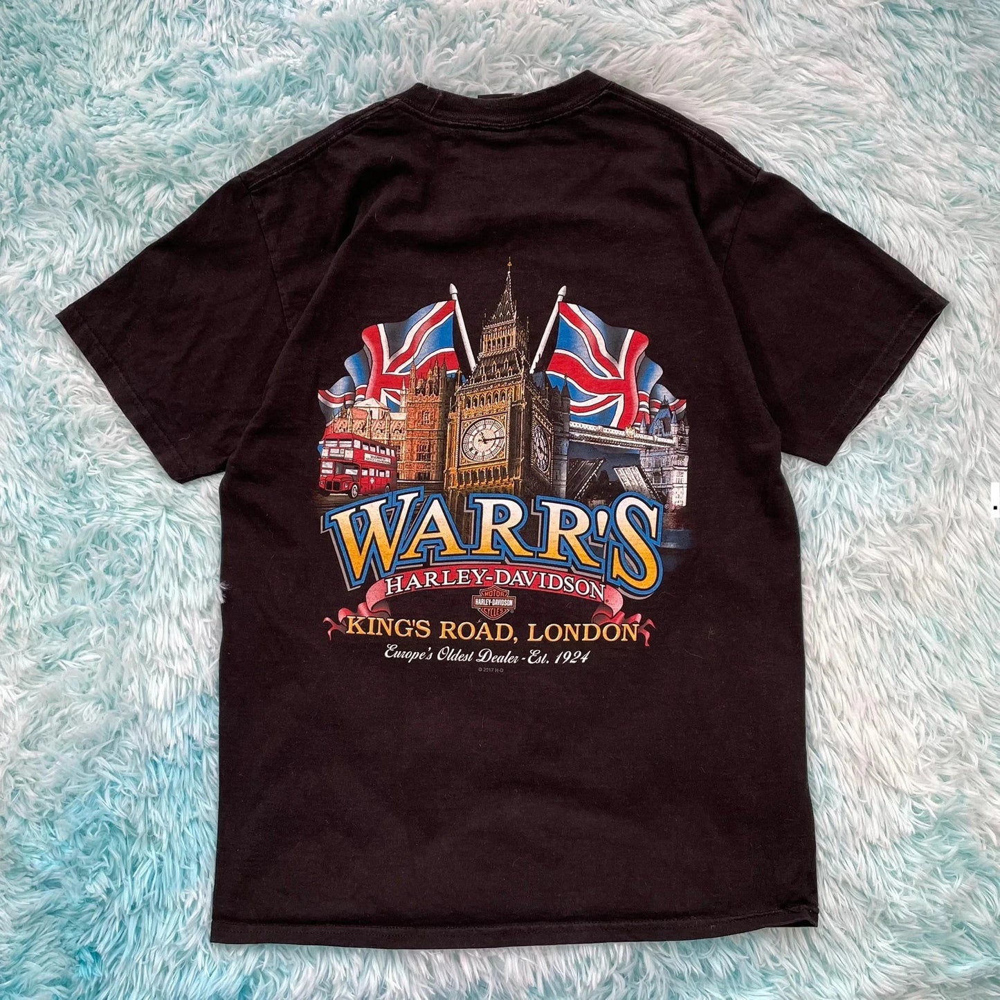 Vintage Black Harley Davidson Biker T Shirt - Medium