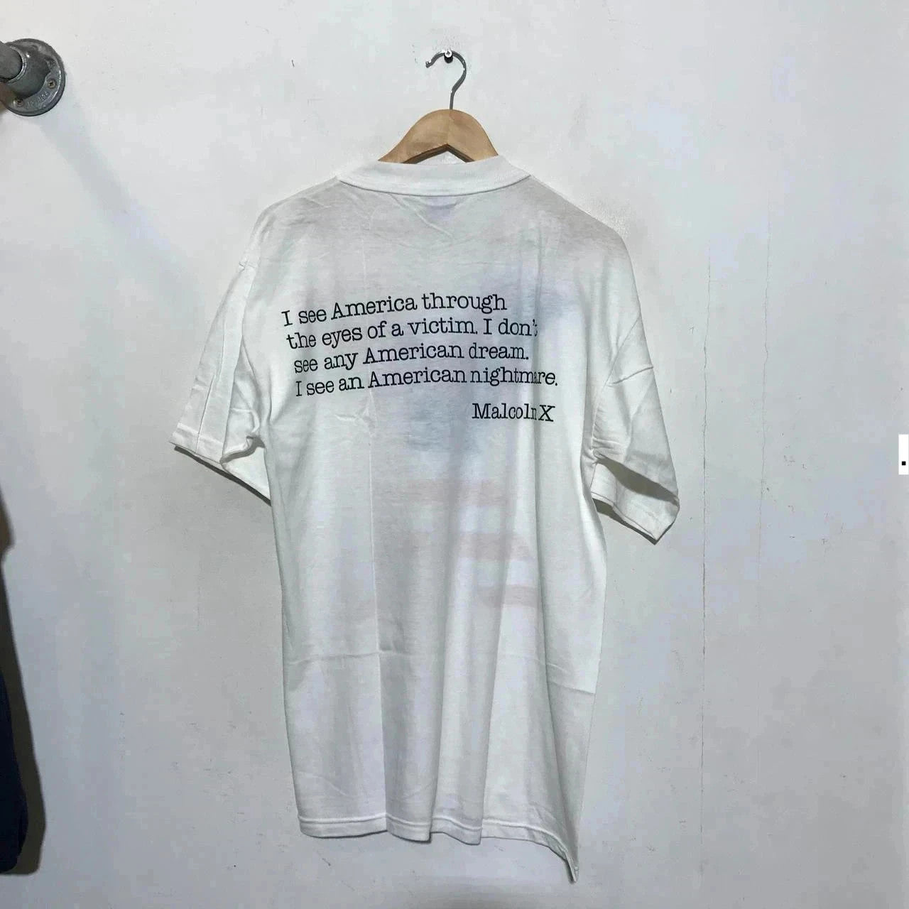 Deadstock Vintage 90s White Malcolm X Movie Promo T Shirt - XL