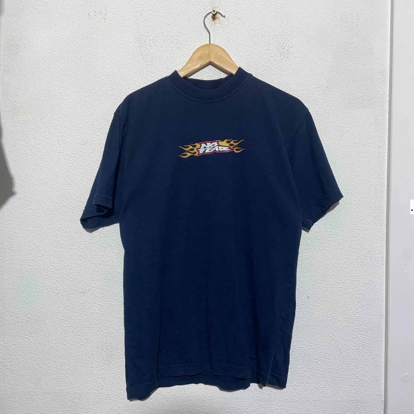 Vintage 90s Navy No Fear Graphic Skate T Shirt - Medium