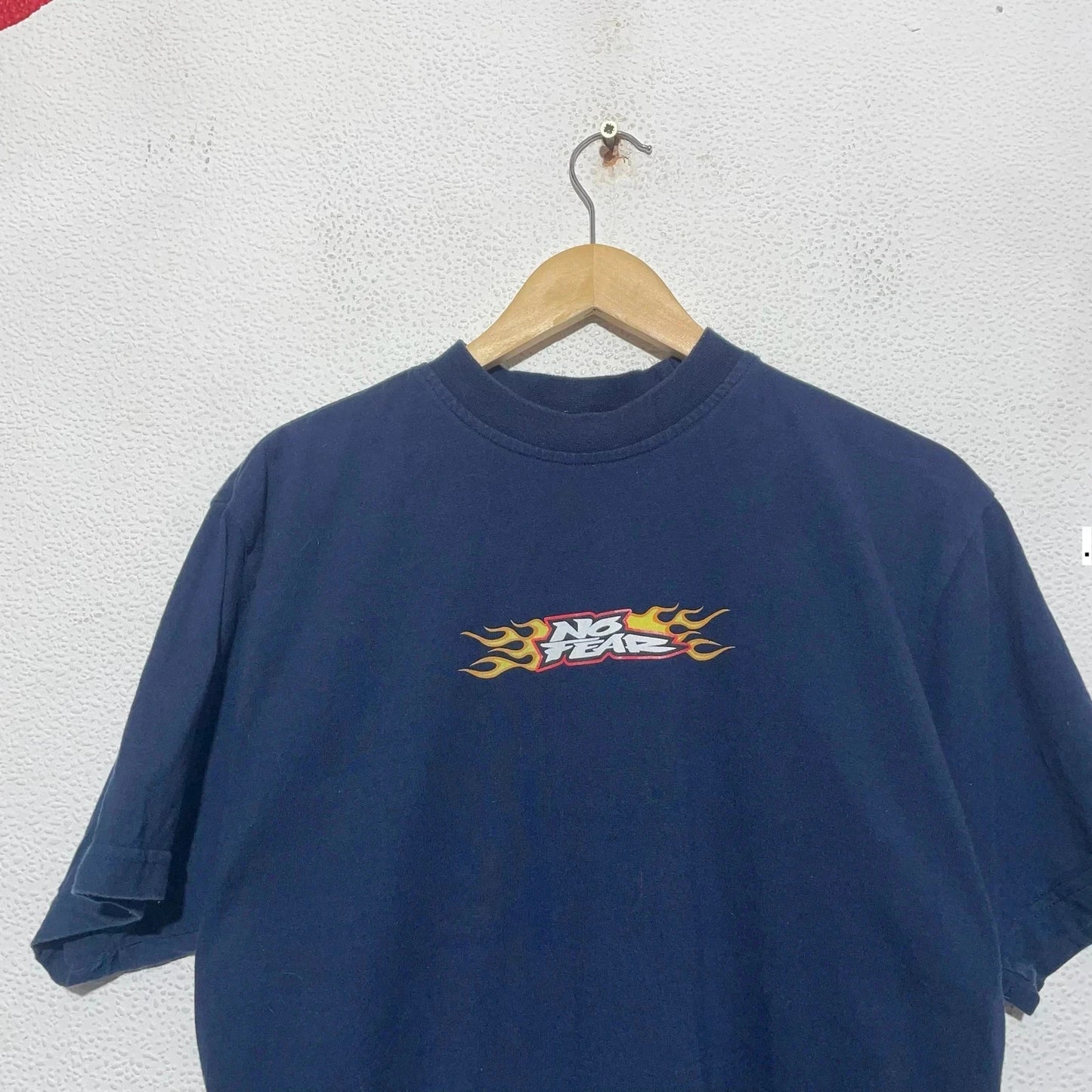 Vintage 90s Navy No Fear Graphic Skate T Shirt - Medium