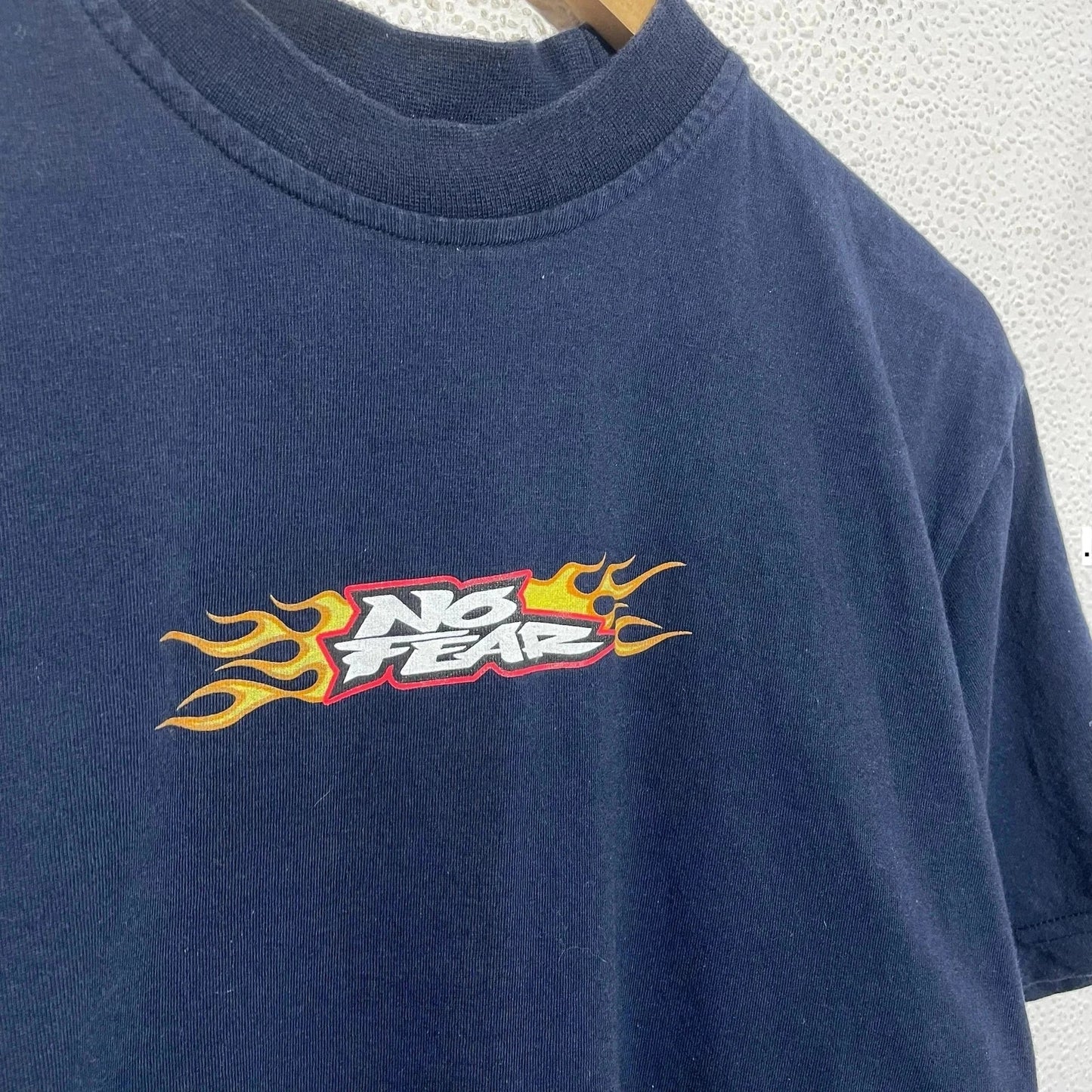 Vintage 90s Navy No Fear Graphic Skate T Shirt - Medium