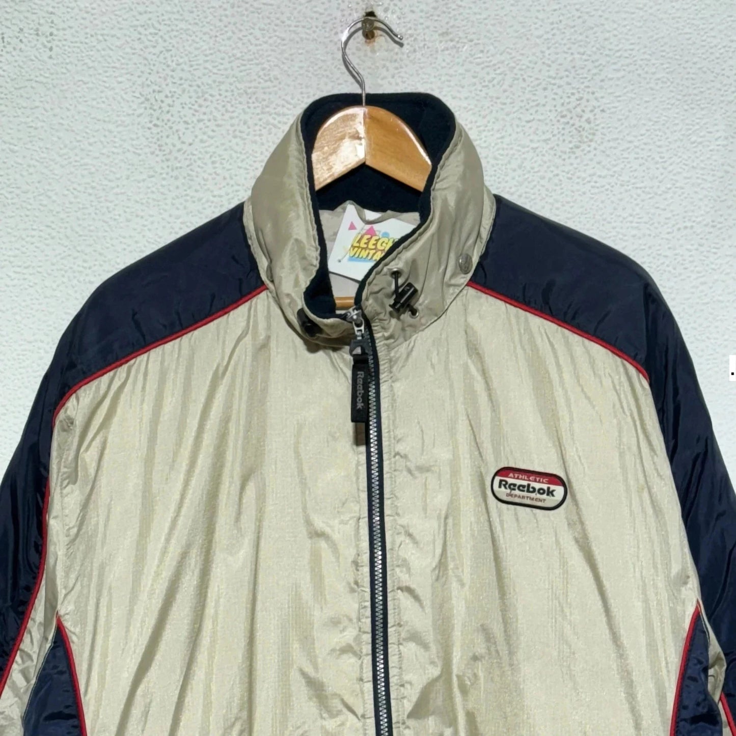 Vintage 90s Beige Reebok Puffer Jacket - Large