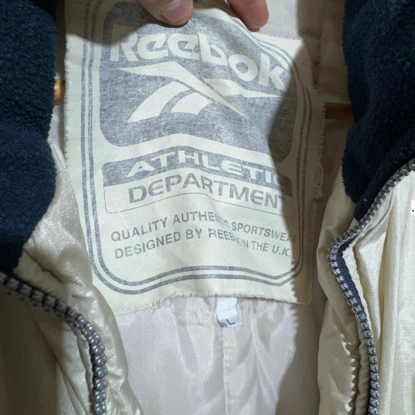 Vintage 90s Beige Reebok Puffer Jacket - Large
