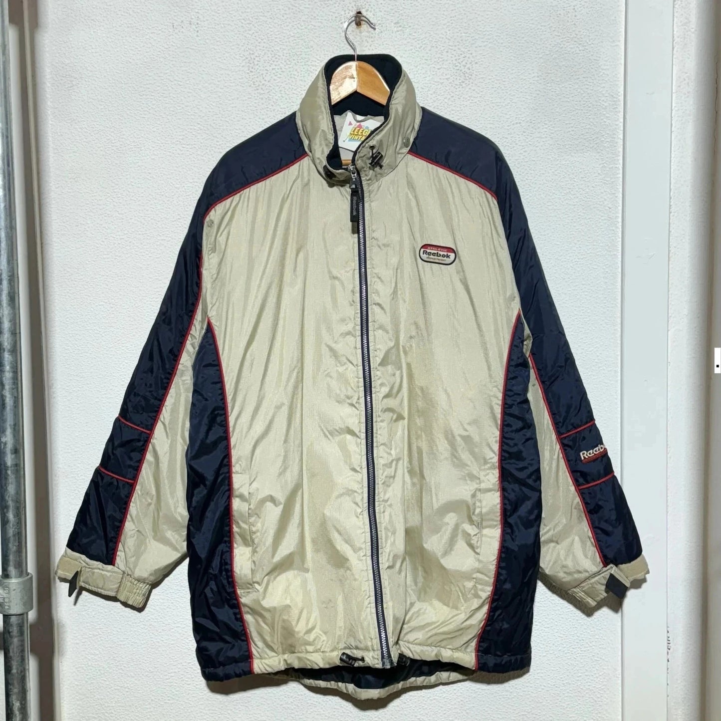 Vintage 90s Beige Reebok Puffer Jacket - Large