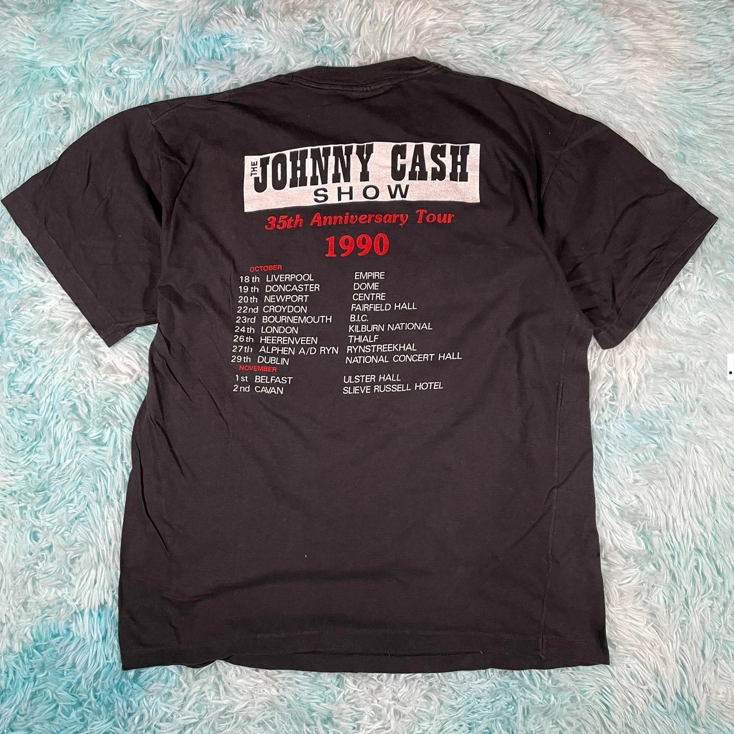 Vintage 1990 Johnny Cash T Shirt 35th Anniversay Tour - XL