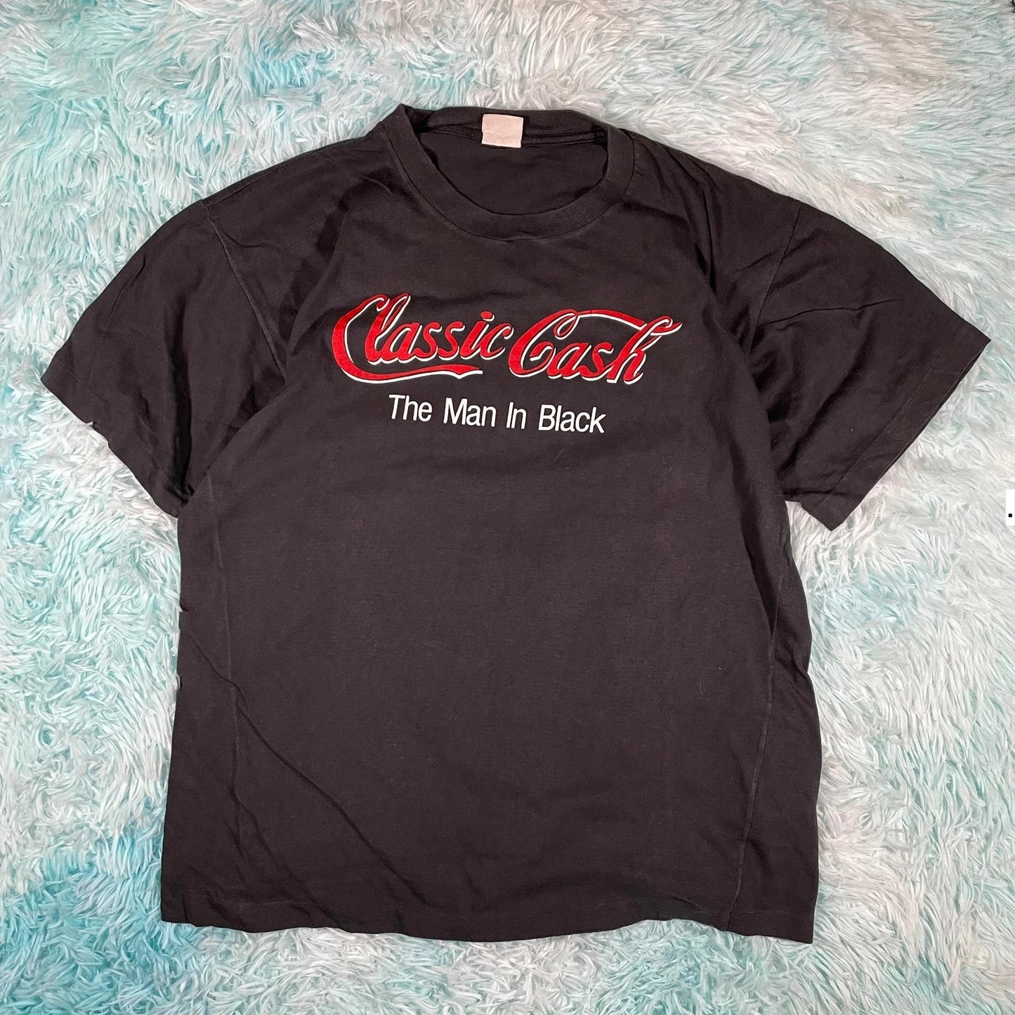 Vintage 1990 Johnny Cash T Shirt 35th Anniversay Tour - XL