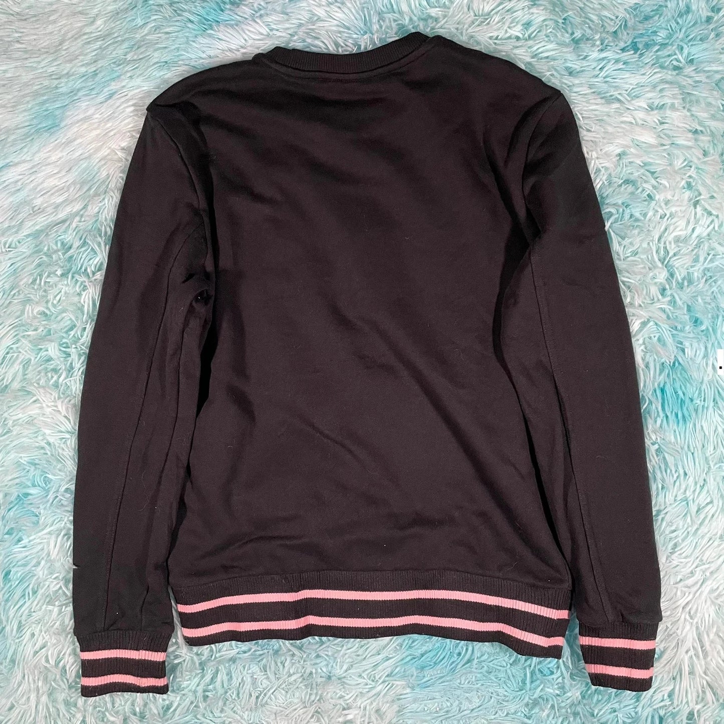 Black Fila Sweatshirt Multicoloured Logo Spellout - Small