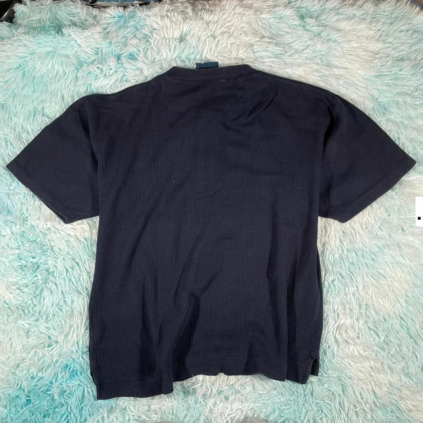 Vintage 90s Navy Waffle Knit Donnay T Shirt - Medium