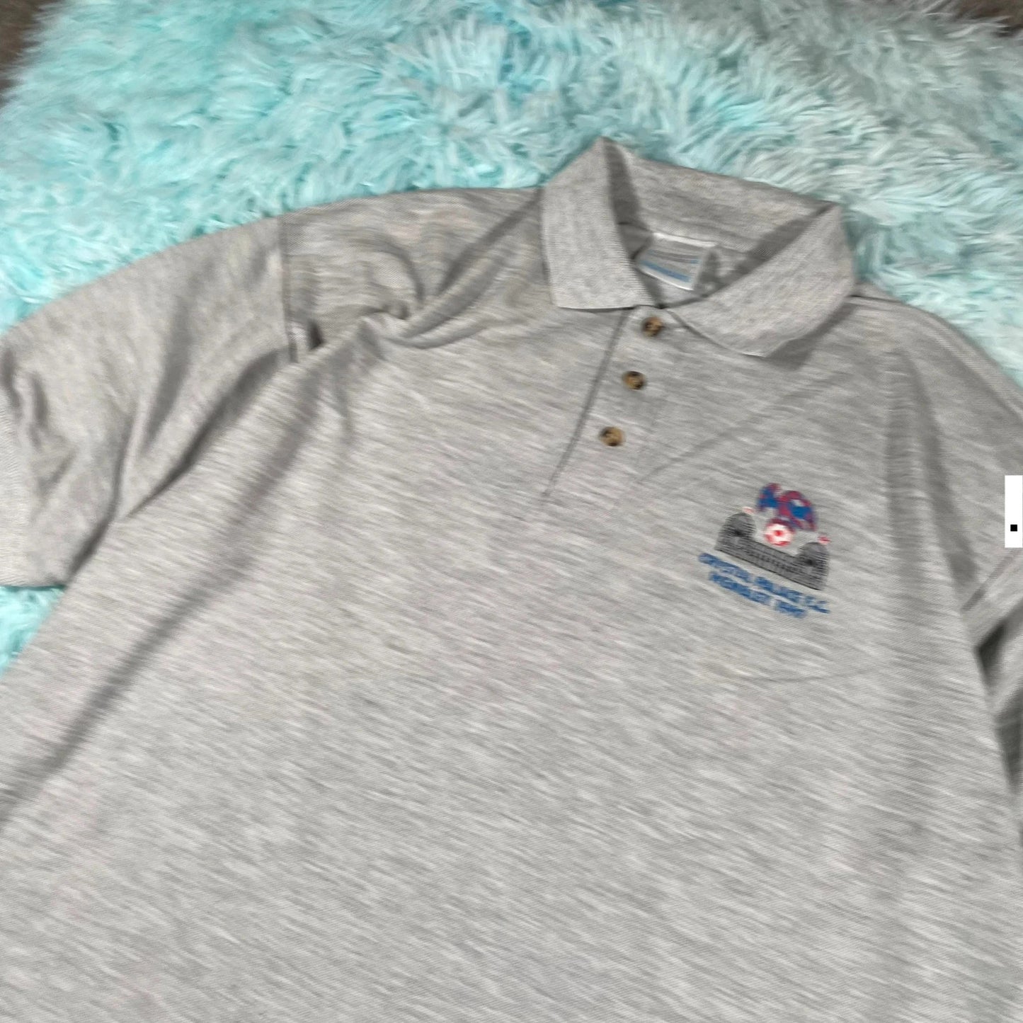 Vintage Grey Crystal Palace 1997 Wembley Polo Shirt - XL