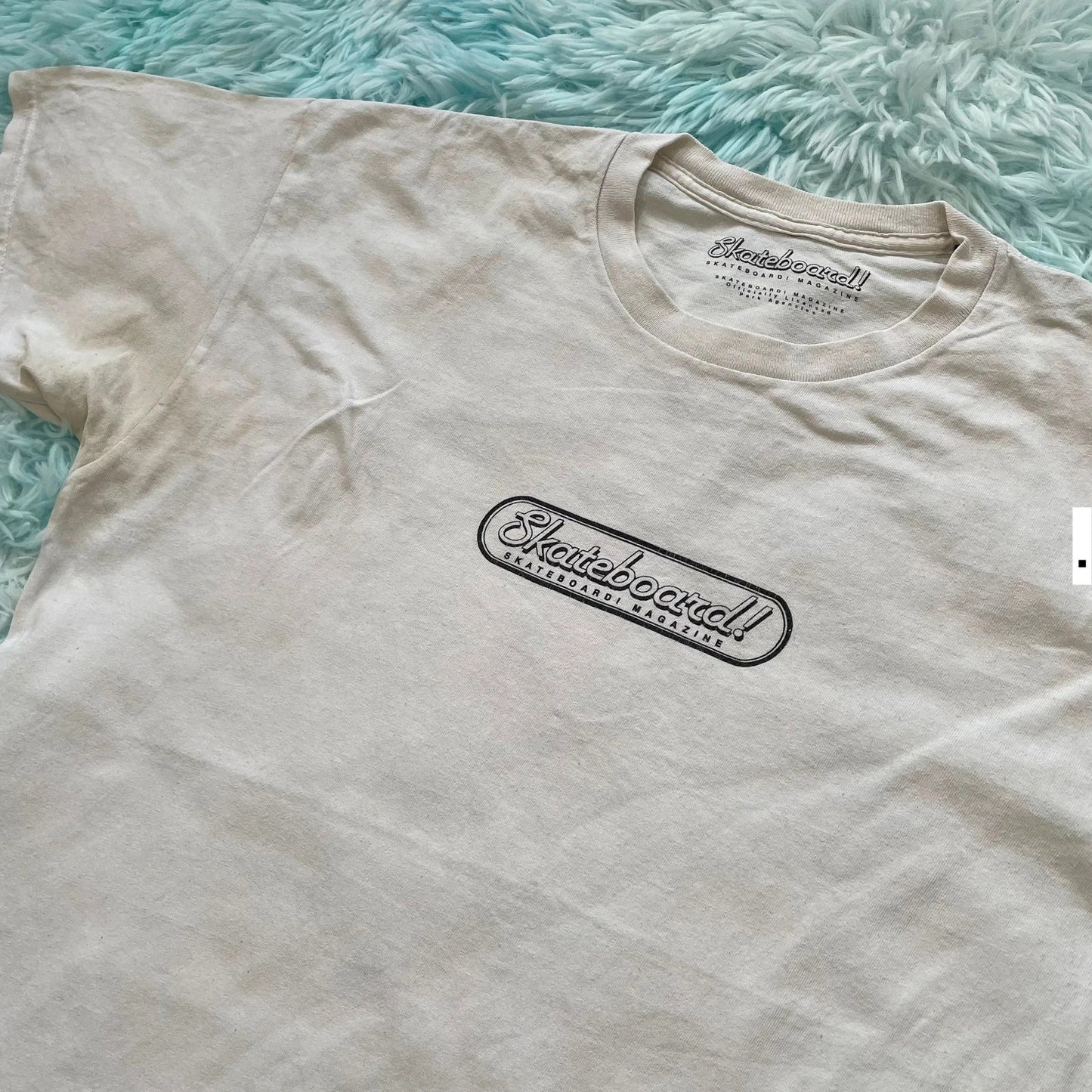 White Skateboard Magazine Print T Shirt - L