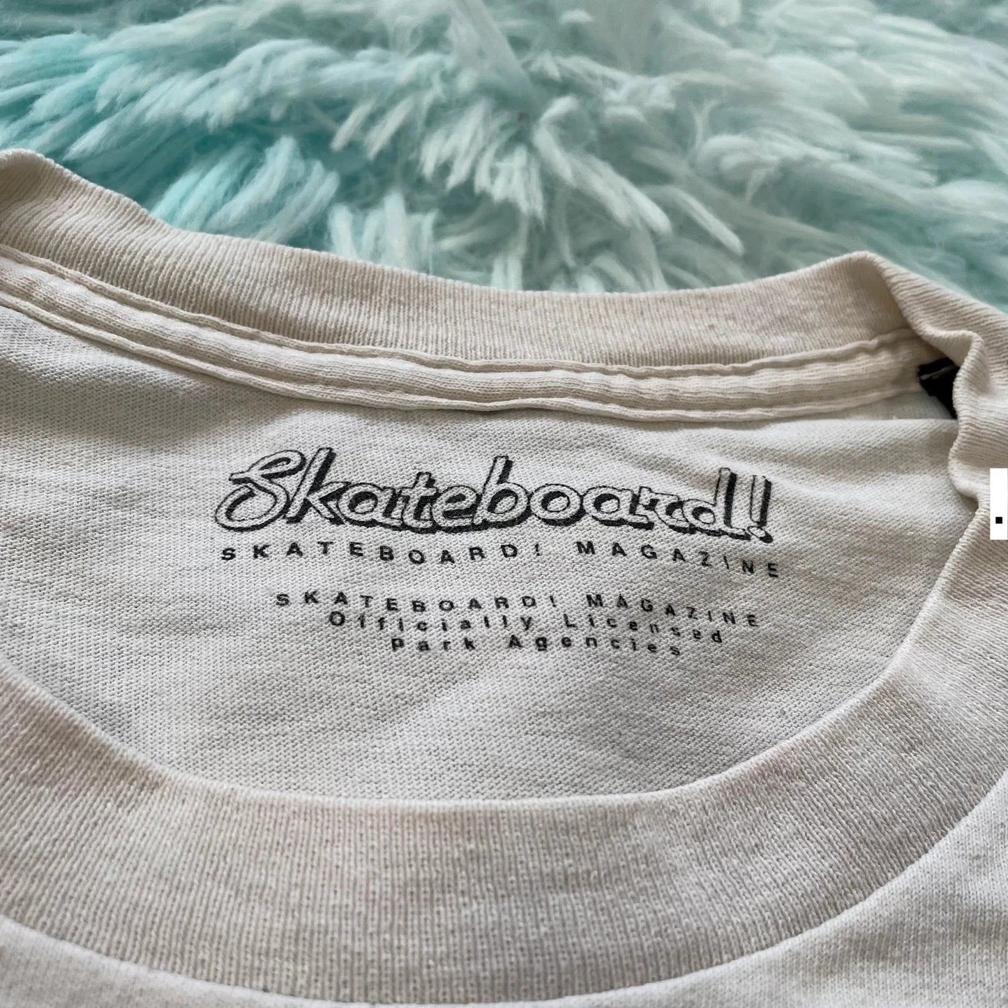 White Skateboard Magazine Print T Shirt - L