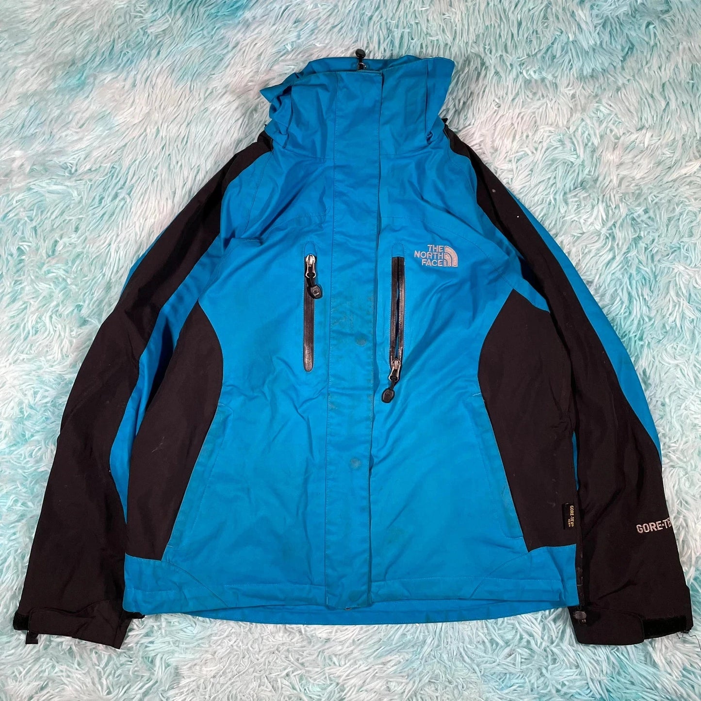 Blue & Black The North Face Gore-tex Windbreaker Jacket - Small