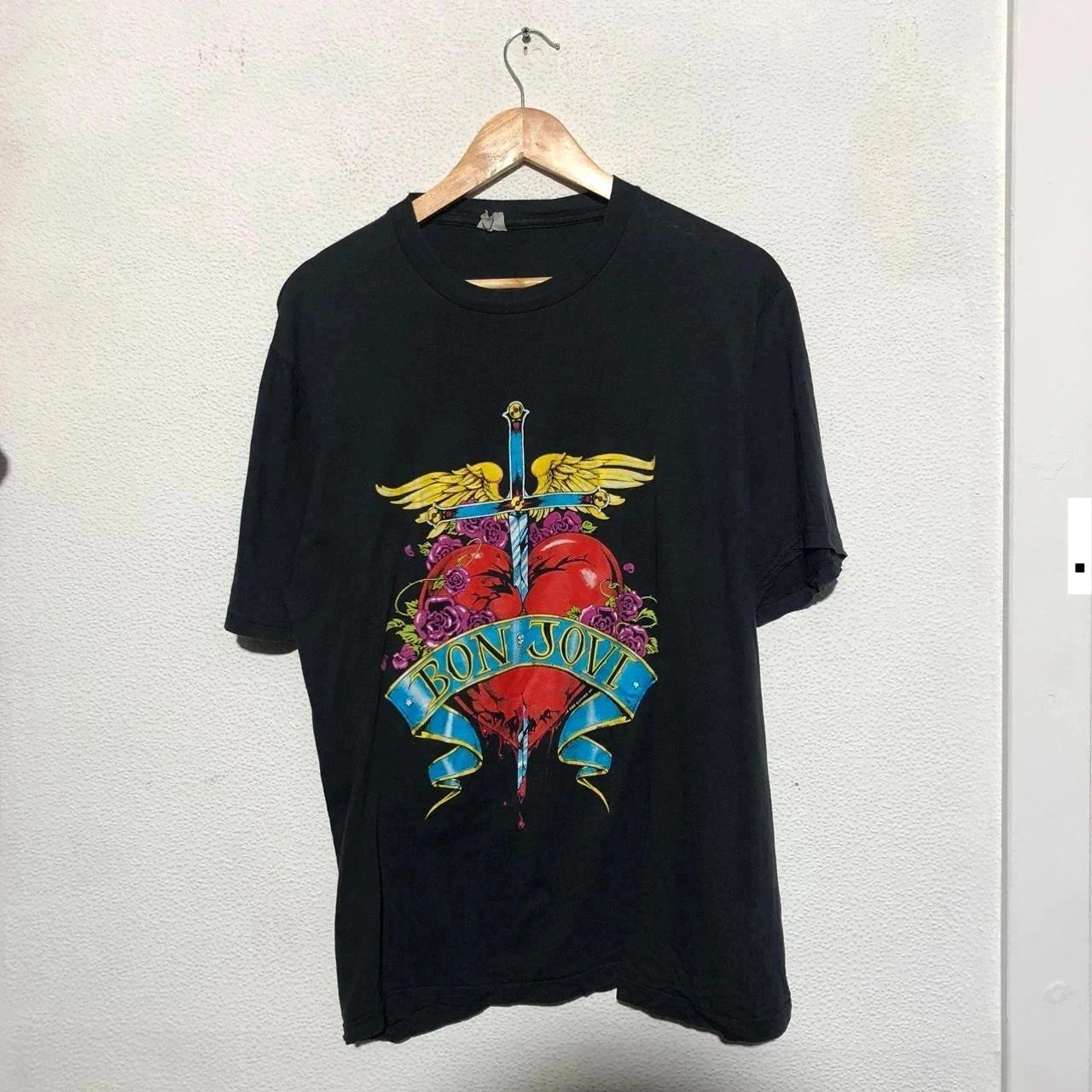 Vintage 1989 Black Bon Jovi World Tour - XL