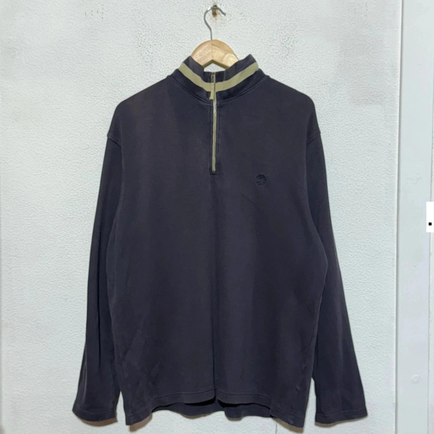Vintage 00s Navy Timberland 1/4 Zip Sweatshirt - Large